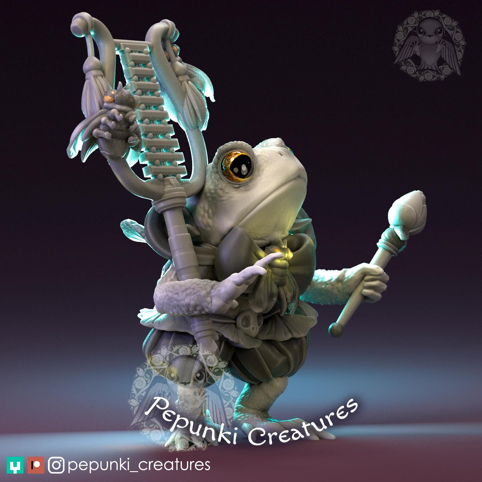 Toad Henchman Miniature | Tabletop RPG Miniature | Pepunki Creatures | Roleplaying 3D Printed Fantasy Mini - 3DPrintDen