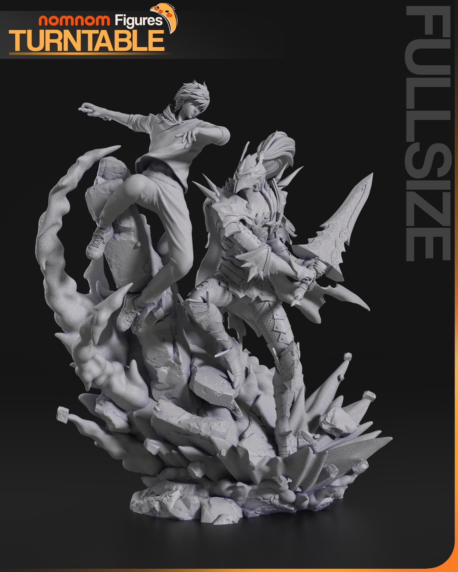 Sung Jin Woo Figurine | Anime Figurine | Nomnom Miniatures | 3D Printed Display Miniature Fanart