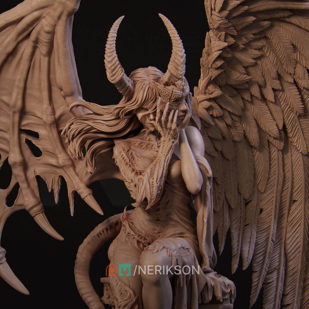 Mini Demon Real Female Demon Miniature, The Face Of Evil | Tabletop RPG Miniature | Ne