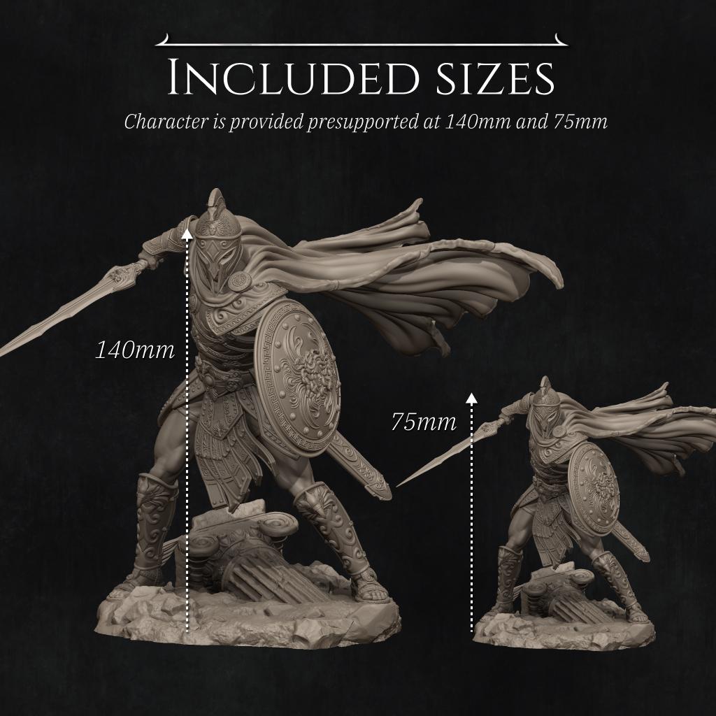 Hero Miniature, Perseus | Tabletop RPG Miniature | Nerikson | Roleplaying 3D Printed Fantasy Mini - 3DPrintDen