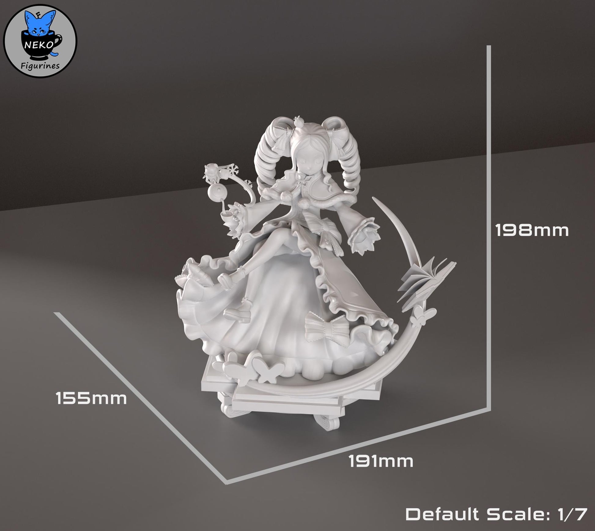 Beatrice Figurine | Anime Figurine | Neko Figurines | 3D Printed Display Miniature Fanart