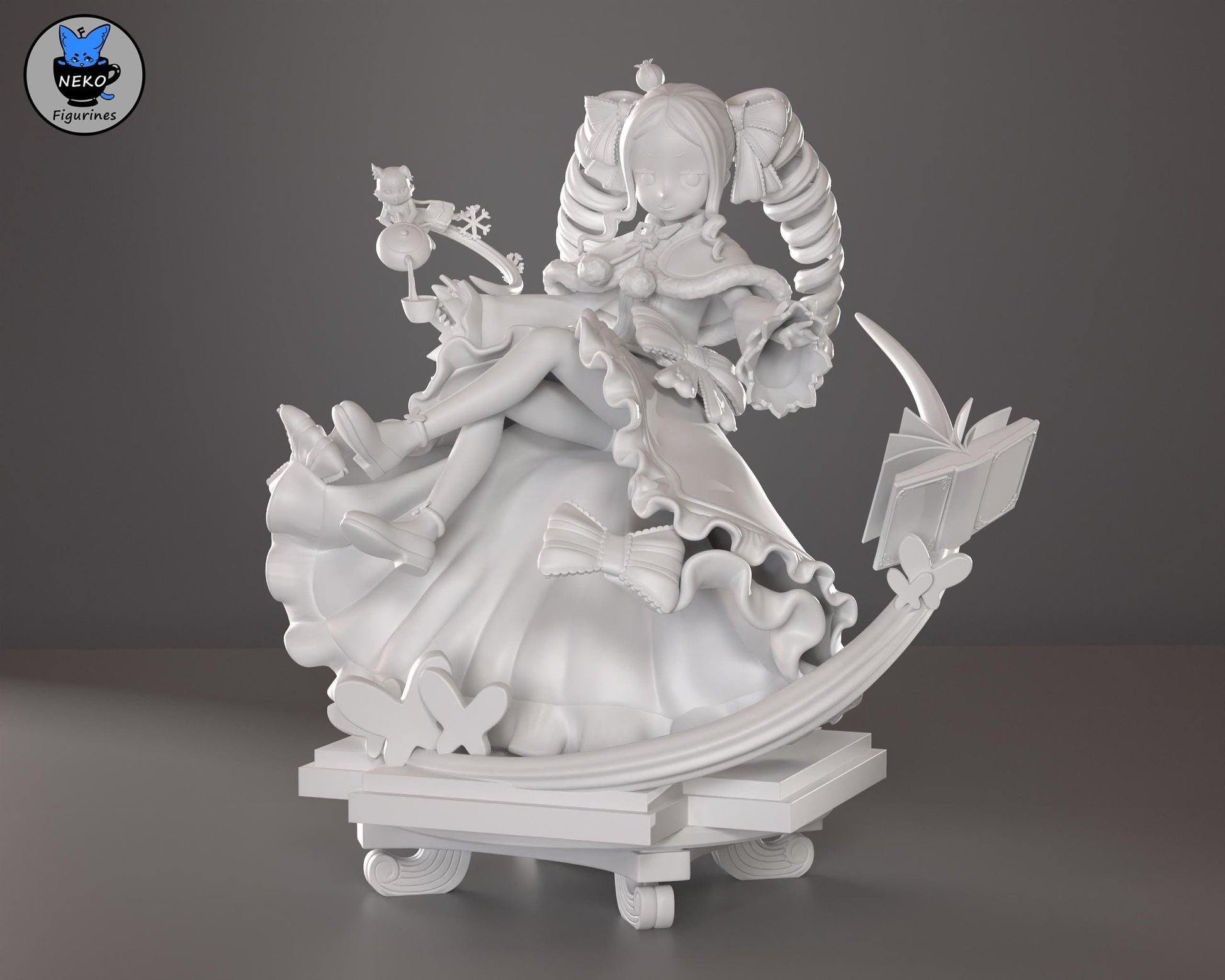 Beatrice Figurine | Anime Figurine | Neko Figurines | 3D Printed Display Miniature Fanart