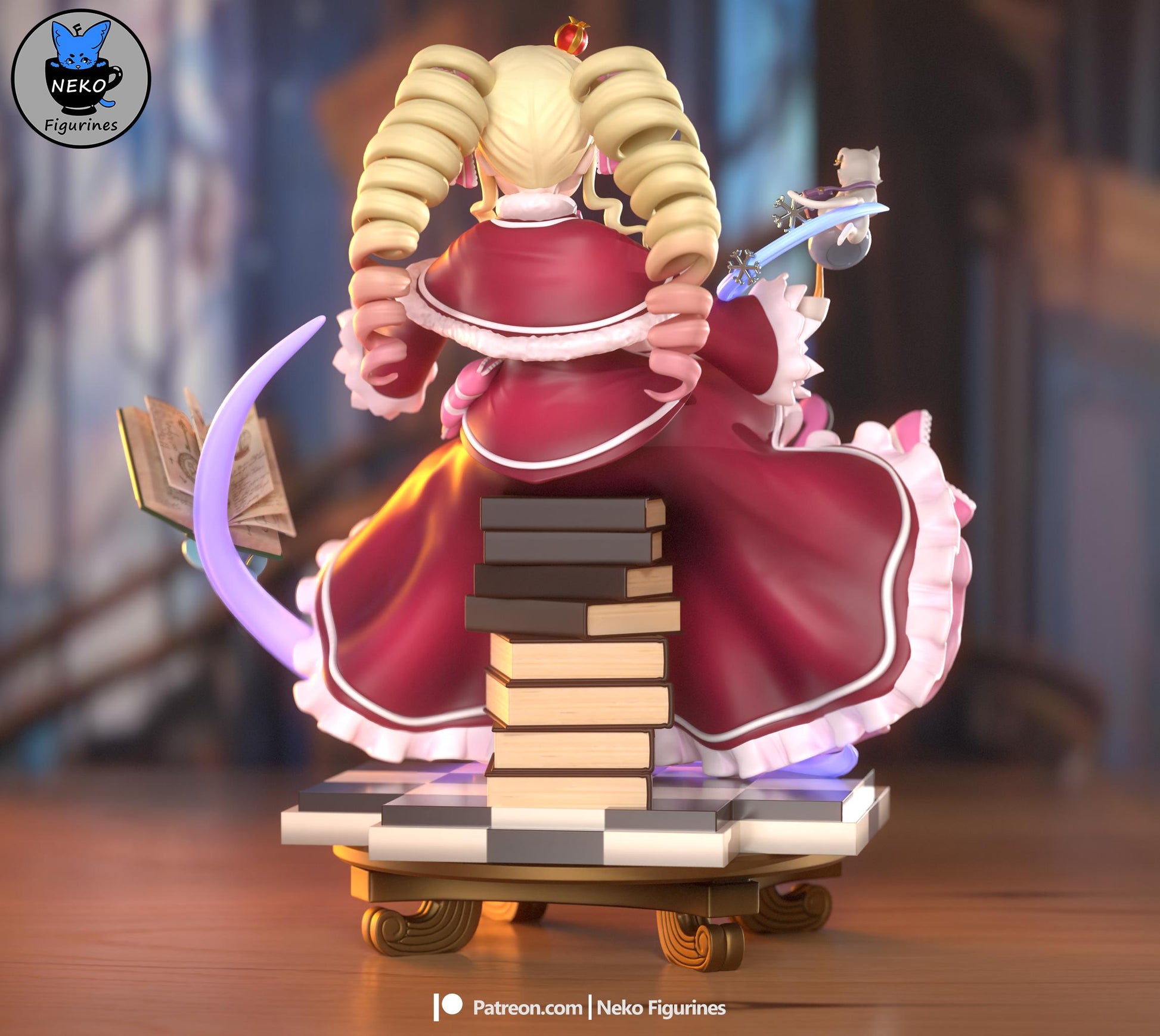 Beatrice Figurine | Anime Figurine | Neko Figurines | 3D Printed Display Miniature Fanart