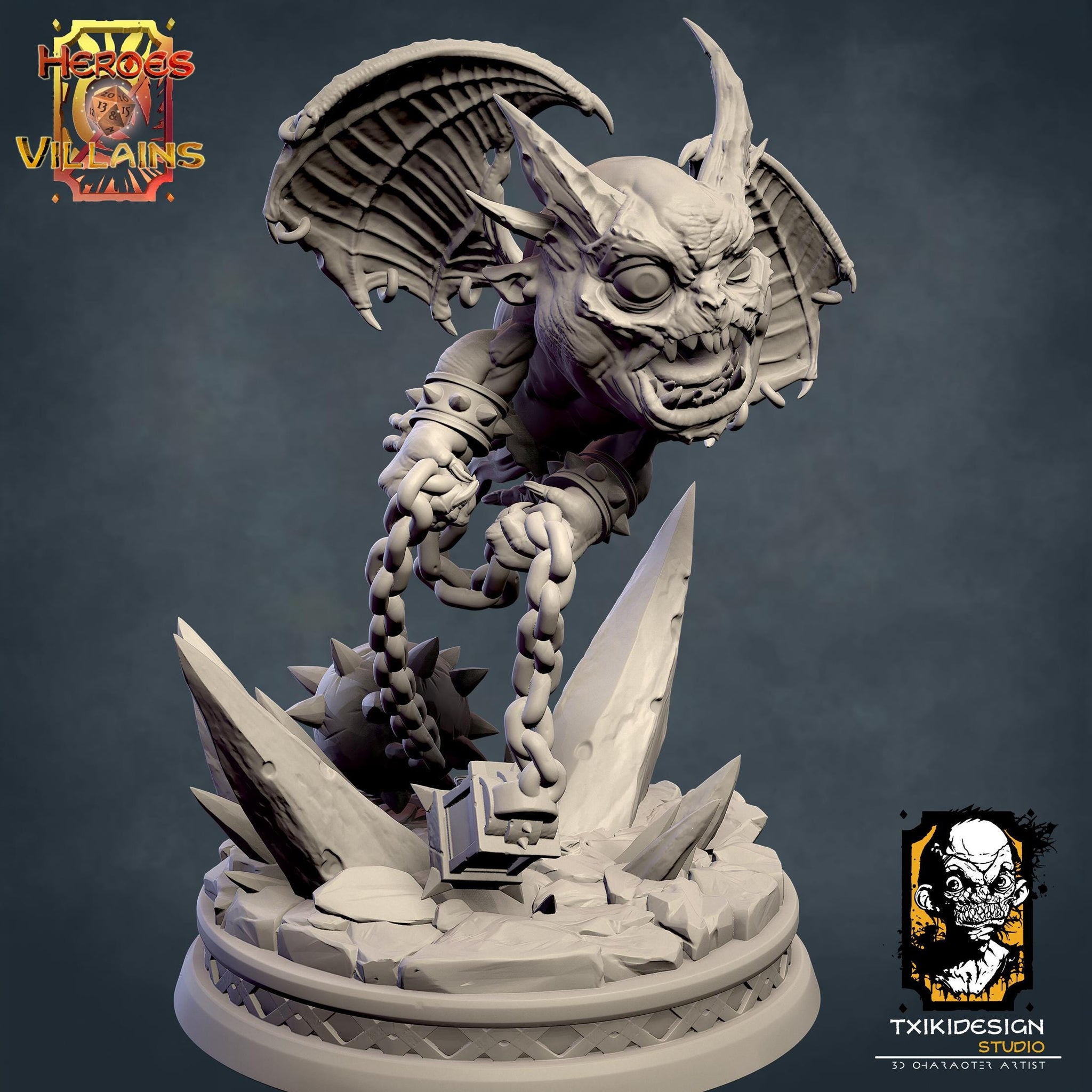 Imp Miniature | Tabletop RPG Miniature | Javier Txiki Tejedor | Roleplaying 3D Printed Fantasy Mini - 3DPrintDen