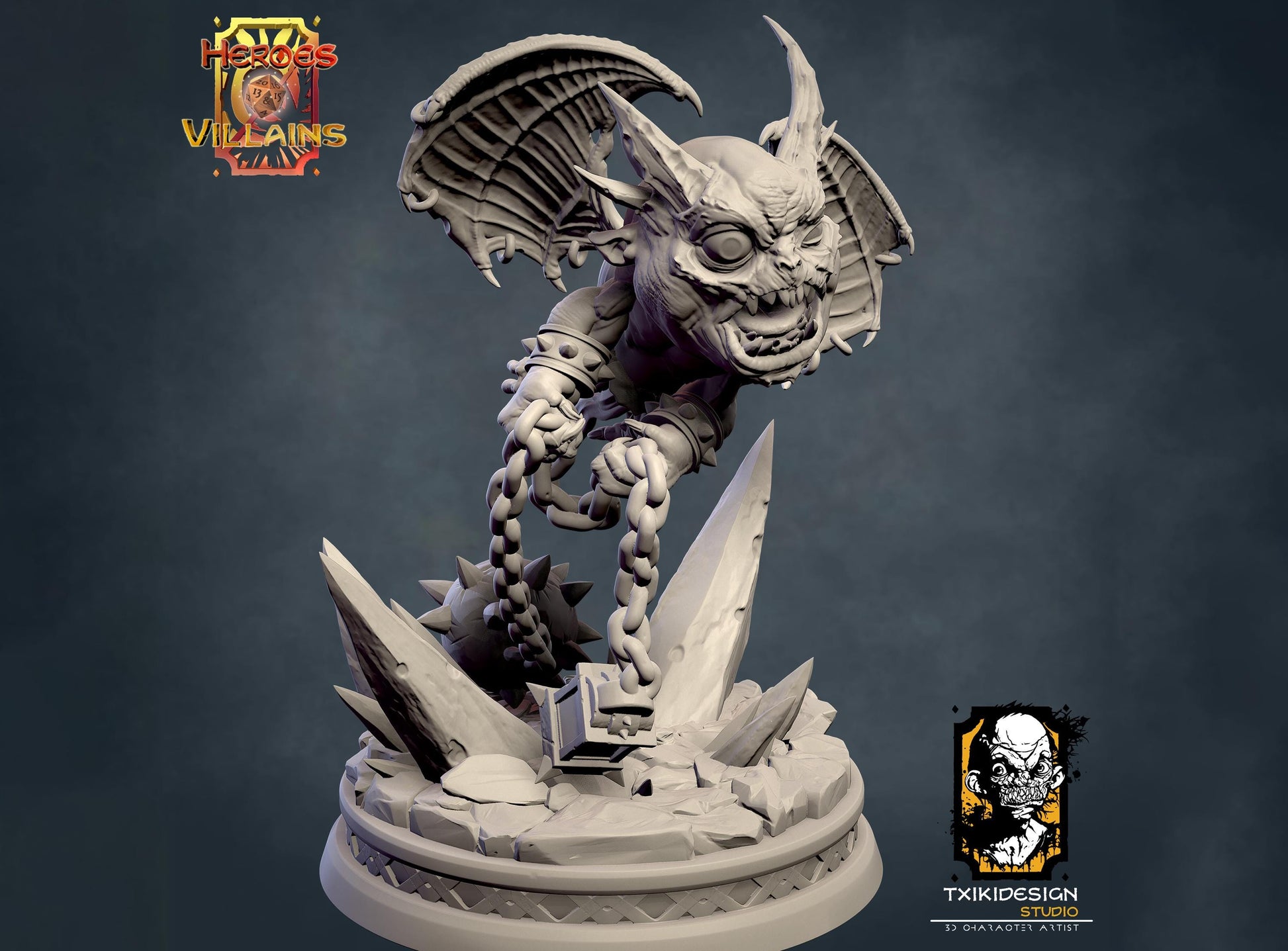 Imp Miniature | Tabletop RPG Miniature | Javier Txiki Tejedor | Roleplaying 3D Printed Fantasy Mini - 3DPrintDen