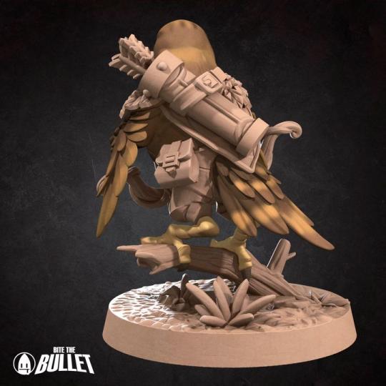 Hawk Rider Tabletop Hawkfolk Ranger Miniature | Tabletop RPG Miniature | Bite the Bullet