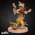 Lizardfolk Barbarian Miniature | Tabletop RPG Miniature | Bite the Bullet | Roleplaying 3D Printed Fantasy Mini - 3DPrintDen