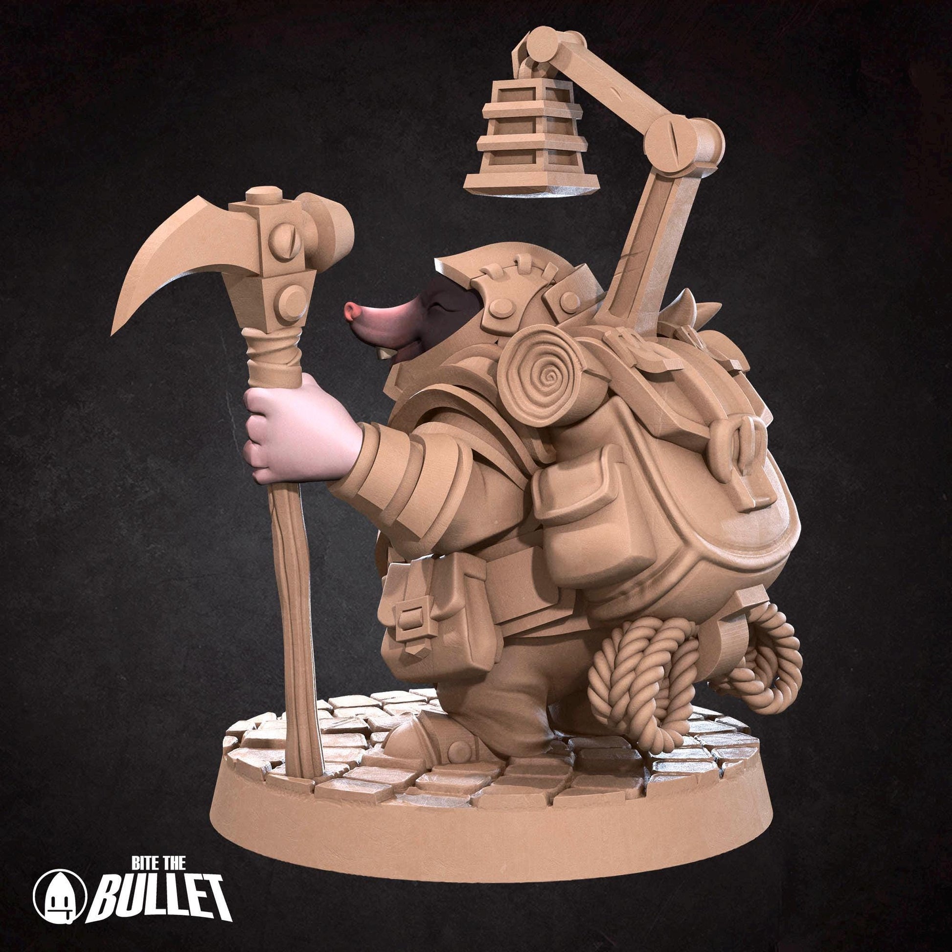 Molefolk Artificer Miniature | Tabletop RPG Miniature | Bite the Bullet | Roleplaying 3D Printed Fantasy Mini - 3DPrintDen