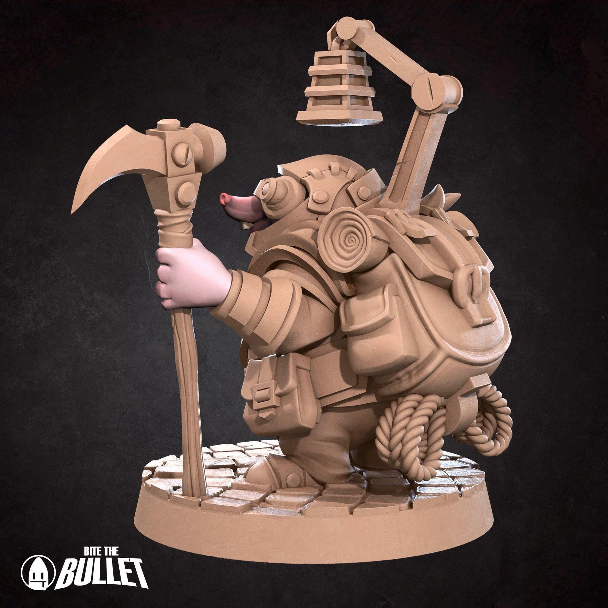 Molefolk Artificer Miniature | Tabletop RPG Miniature | Bite the Bullet | Roleplaying 3D Printed Fantasy Mini - 3DPrintDen