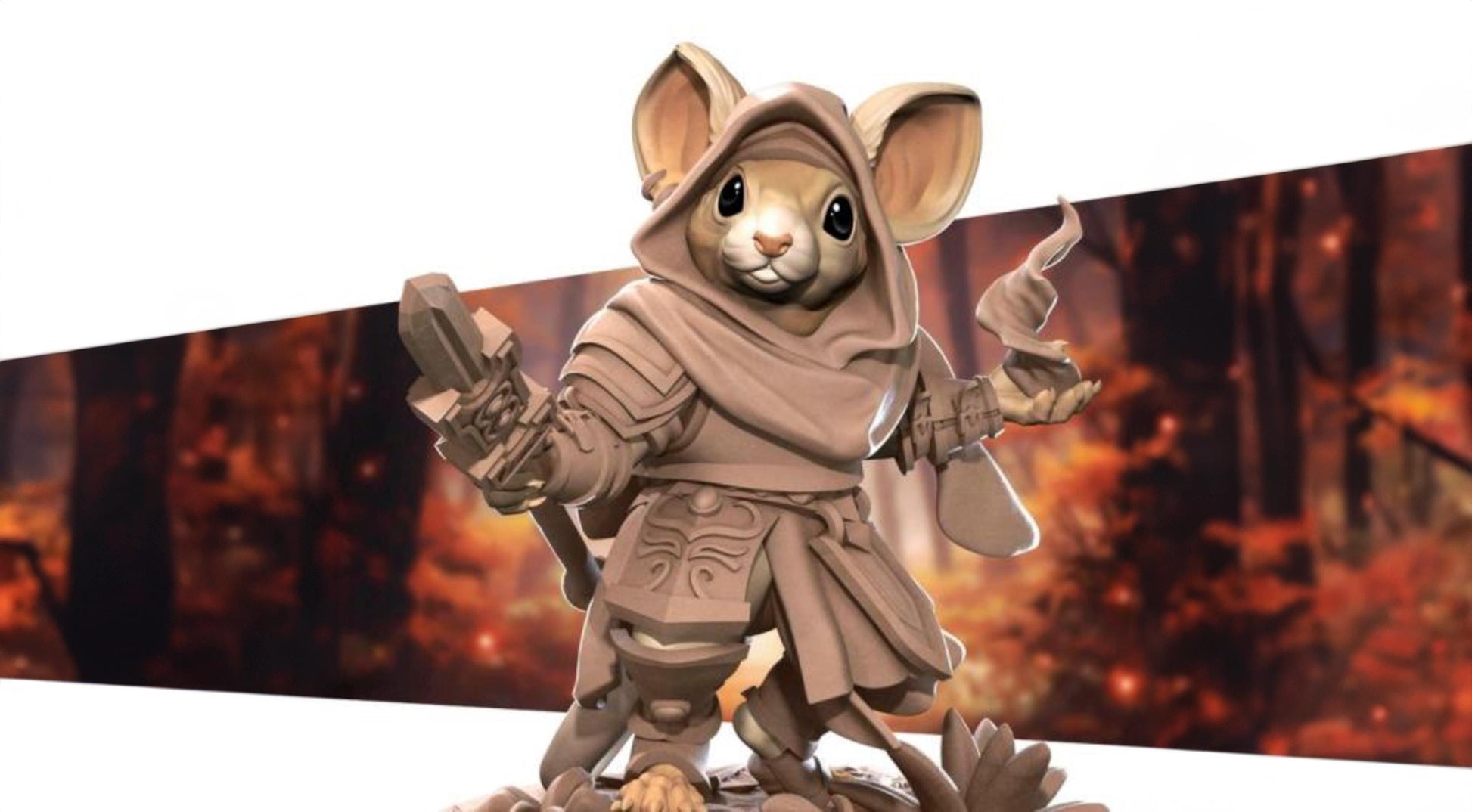 Mousefolk Cleric Miniature | Tabletop RPG Miniature | Bite the Bullet | Roleplaying 3D Printed Fantasy Mini - 3DPrintDen