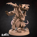 Ratfolk Hunter Miniature | Tabletop RPG Miniature | Bite the Bullet | Roleplaying 3D Printed Fantasy Mini - 3DPrintDen