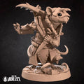 Ratfolk Hunter Miniature | Tabletop RPG Miniature | Bite the Bullet | Roleplaying 3D Printed Fantasy Mini - 3DPrintDen