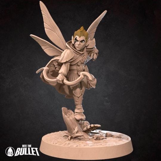 Pixie Ranger Miniature | Tabletop RPG Miniature | Bite the Bullet | Roleplaying 3D Printed Fantasy Mini - 3DPrintDen
