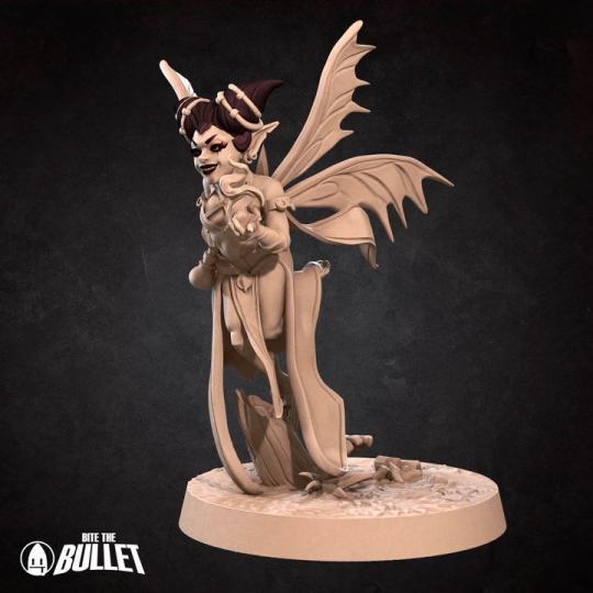 Female Pixie Warlock Miniature | Tabletop RPG Miniature | Bite the Bullet | Roleplaying 3D Printed Fantasy Mini - 3DPrintDen