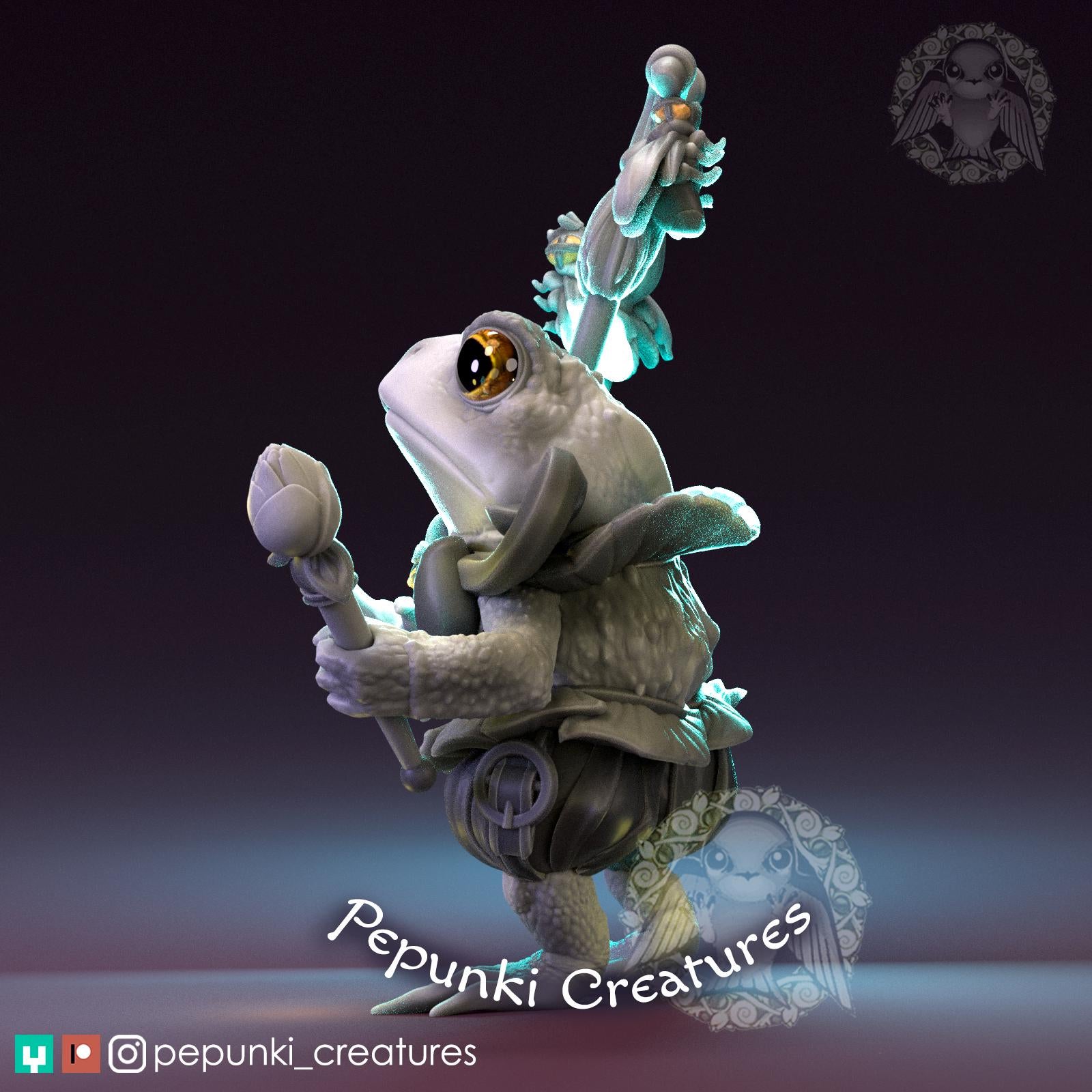 Toad Henchman Miniature | Tabletop RPG Miniature | Pepunki Creatures | Roleplaying 3D Printed Fantasy Mini - 3DPrintDen