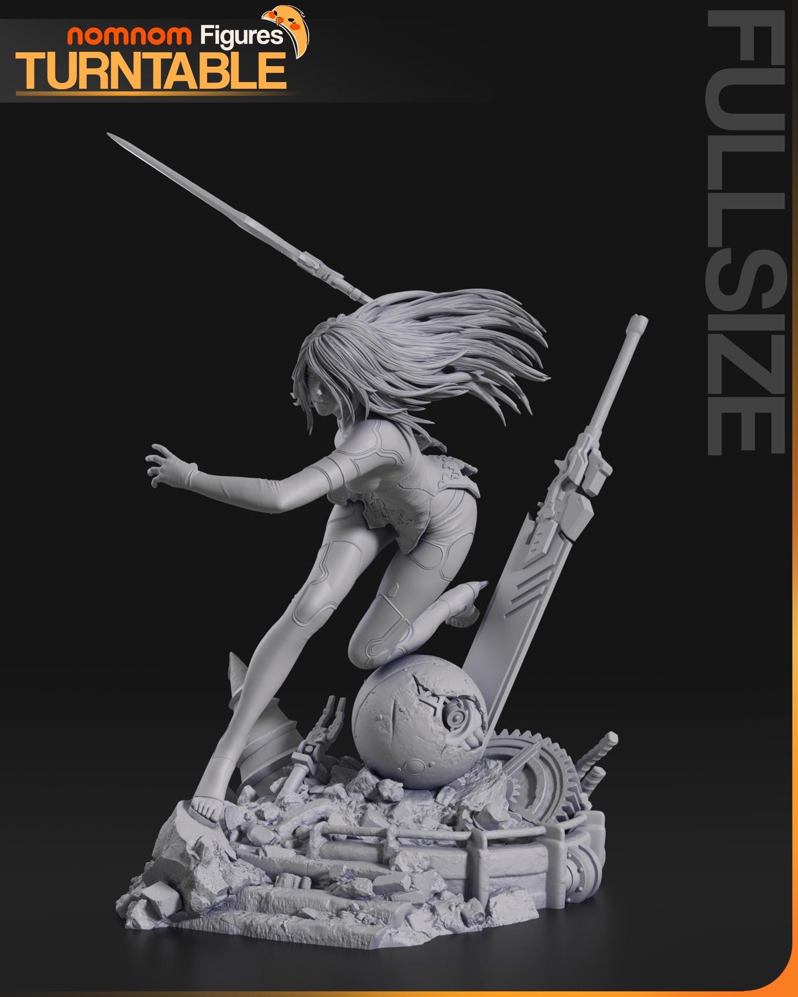 A2 Figurine | Video Game Figurine | Nomnom Miniatures | 3D Printed Display Miniature Fanart