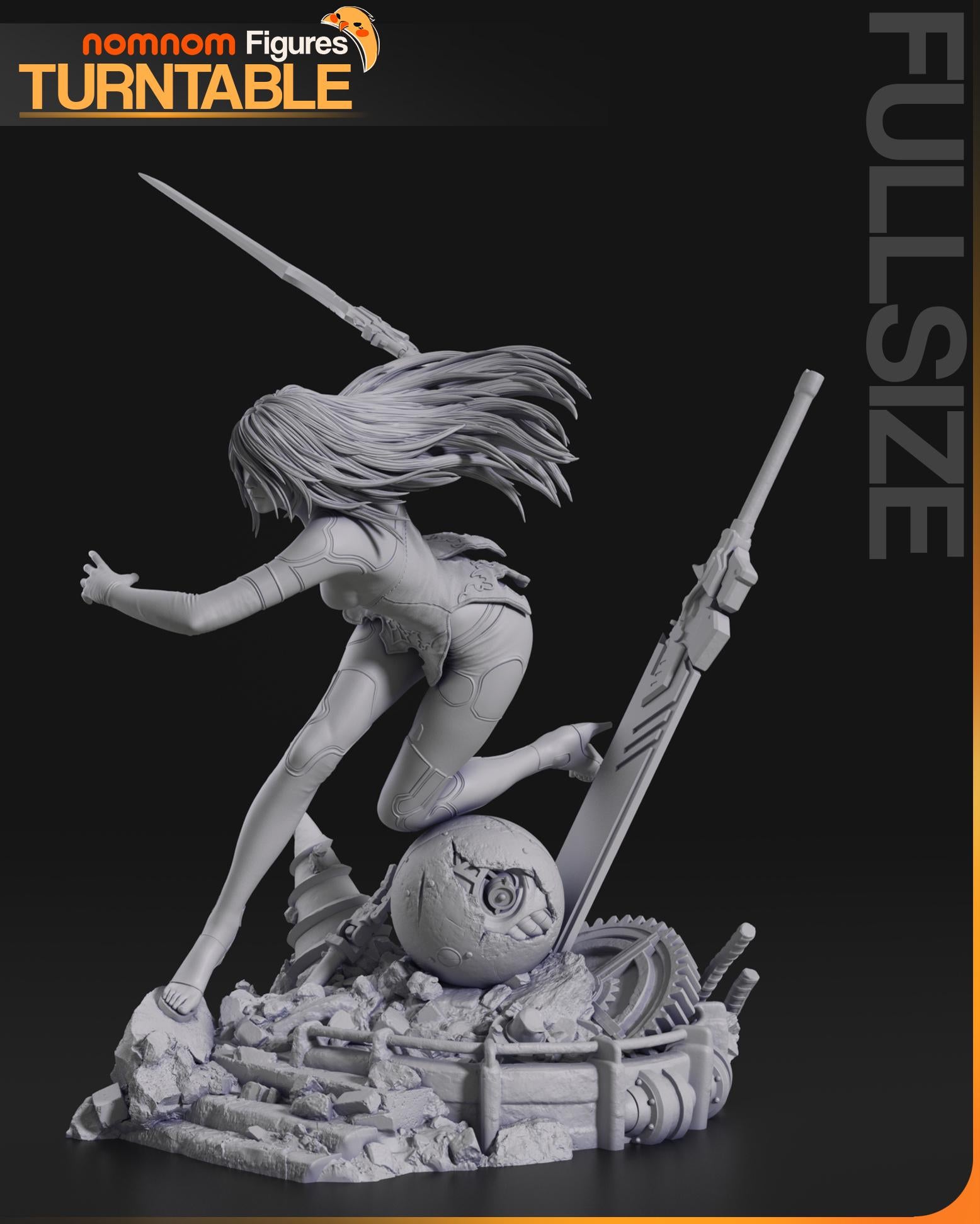 A2 Figurine | Video Game Figurine | Nomnom Miniatures | 3D Printed Display Miniature Fanart