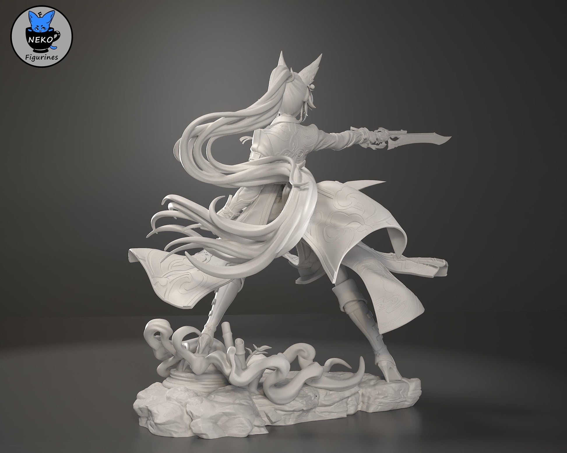 Fei Xiao Figurine | Video Game Figurine | Neko Figurines | 3D Printed Display Miniature Fanart