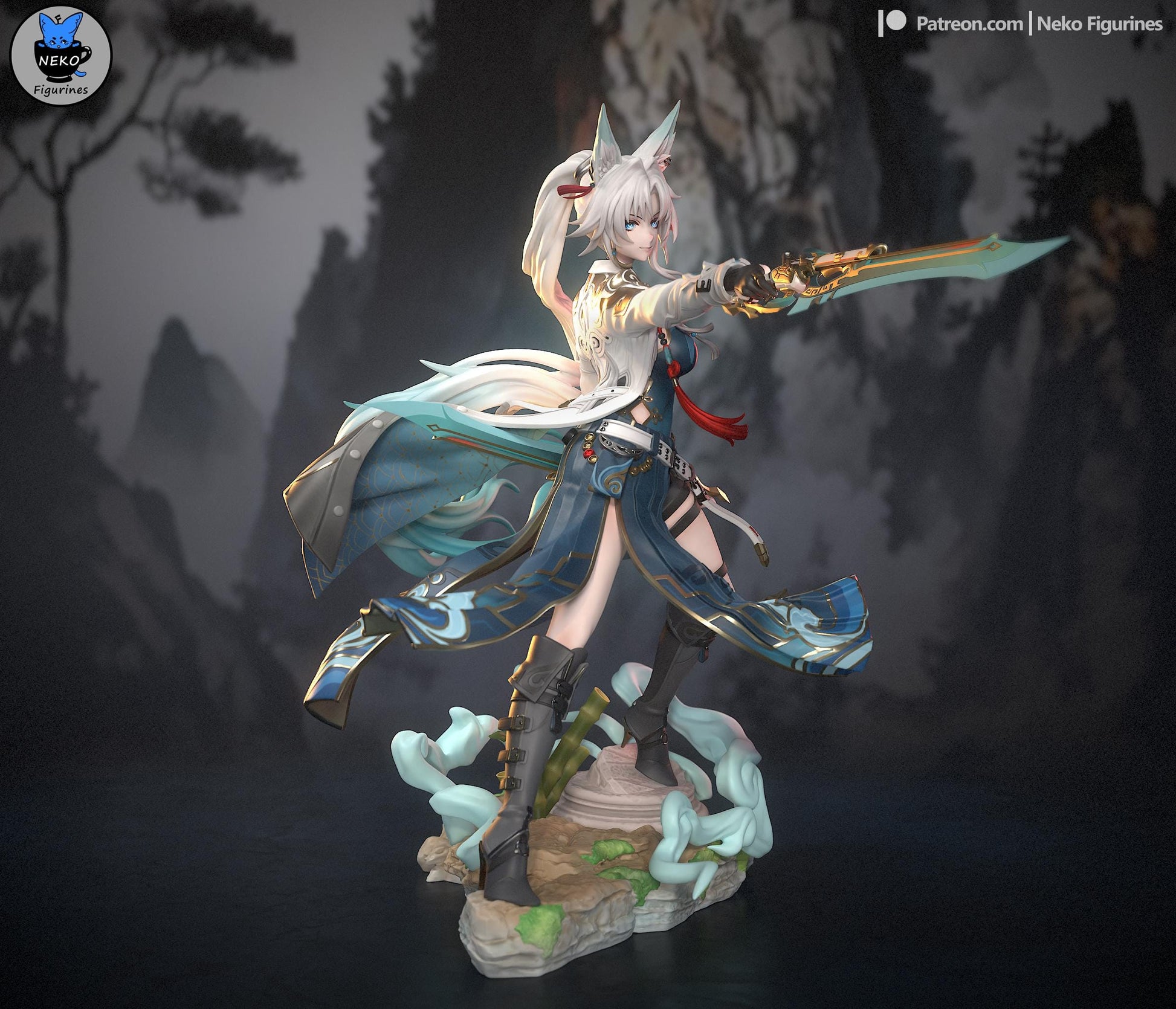 Fei Xiao Figurine | Video Game Figurine | Neko Figurines | 3D Printed Display Miniature Fanart