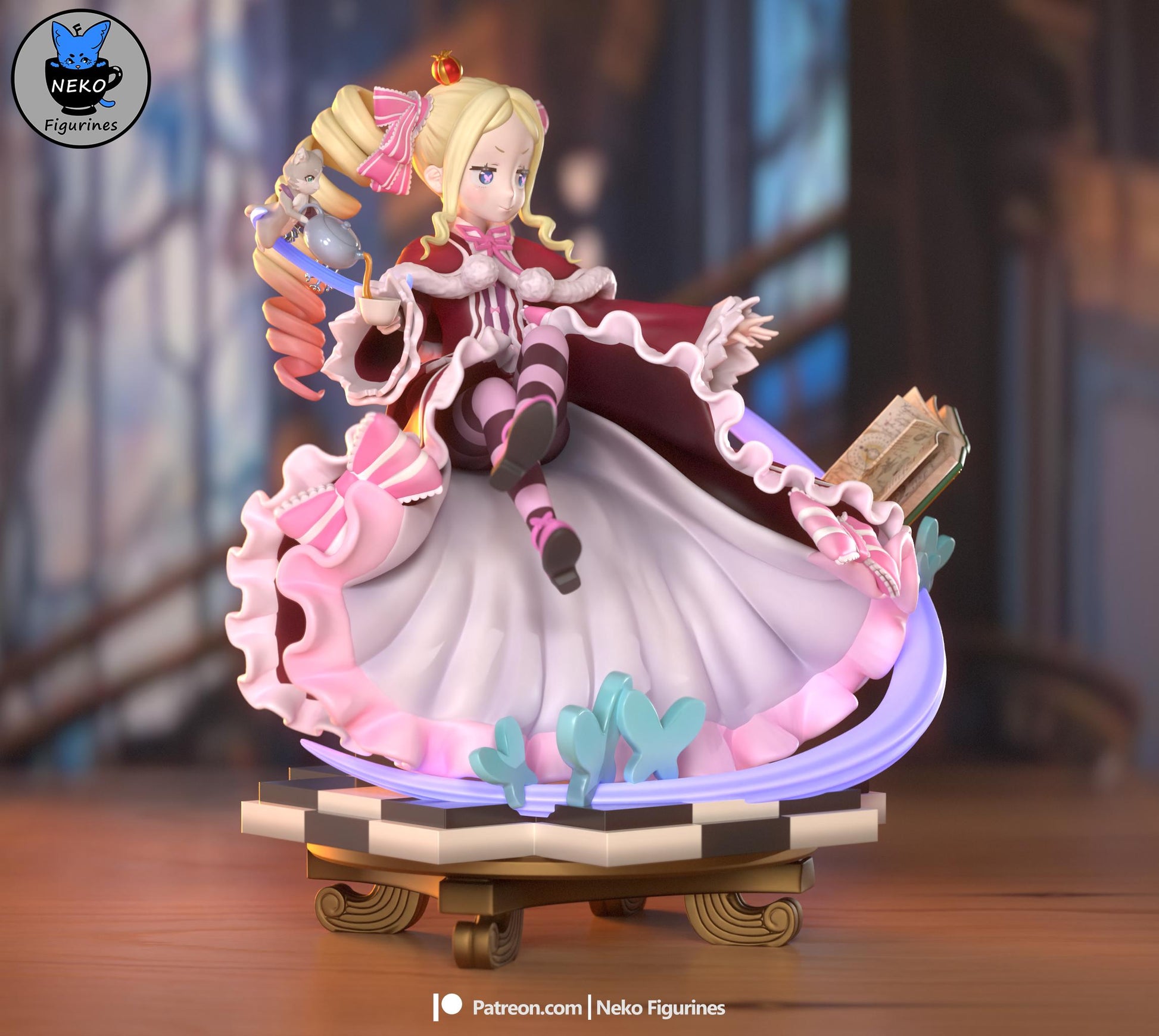 Beatrice Figurine | Anime Figurine | Neko Figurines | 3D Printed Display Miniature Fanart