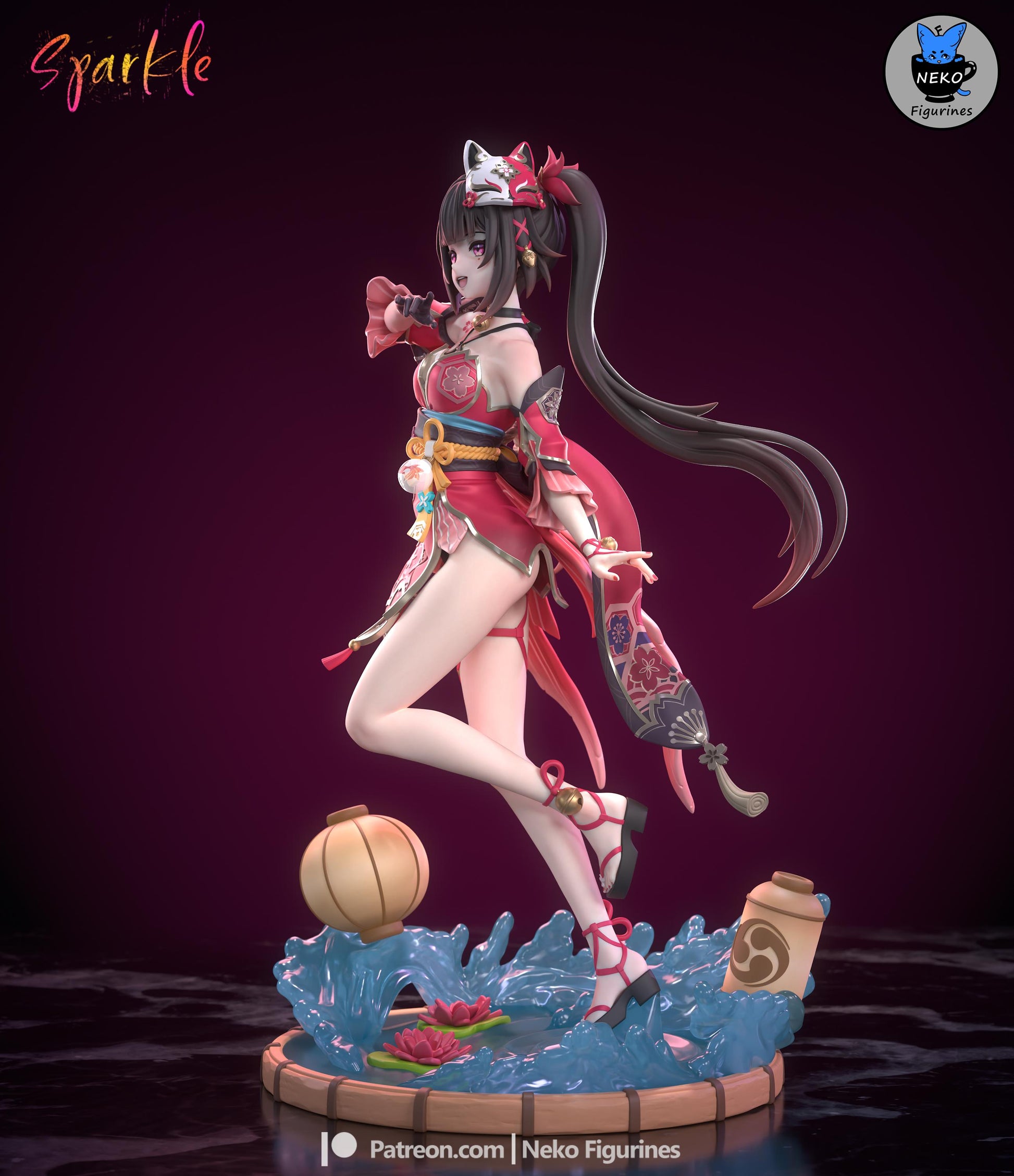 Sparkle Figurine | Video Game Figurine | Neko Figurines | 3D Printed Display Miniature Fanart