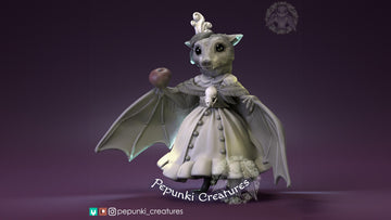 Fruit Bat Lady Miniature | Tabletop RPG Miniature | Pepunki Creatures | Roleplaying 3D Printed Fantasy Mini - 3DPrintDen