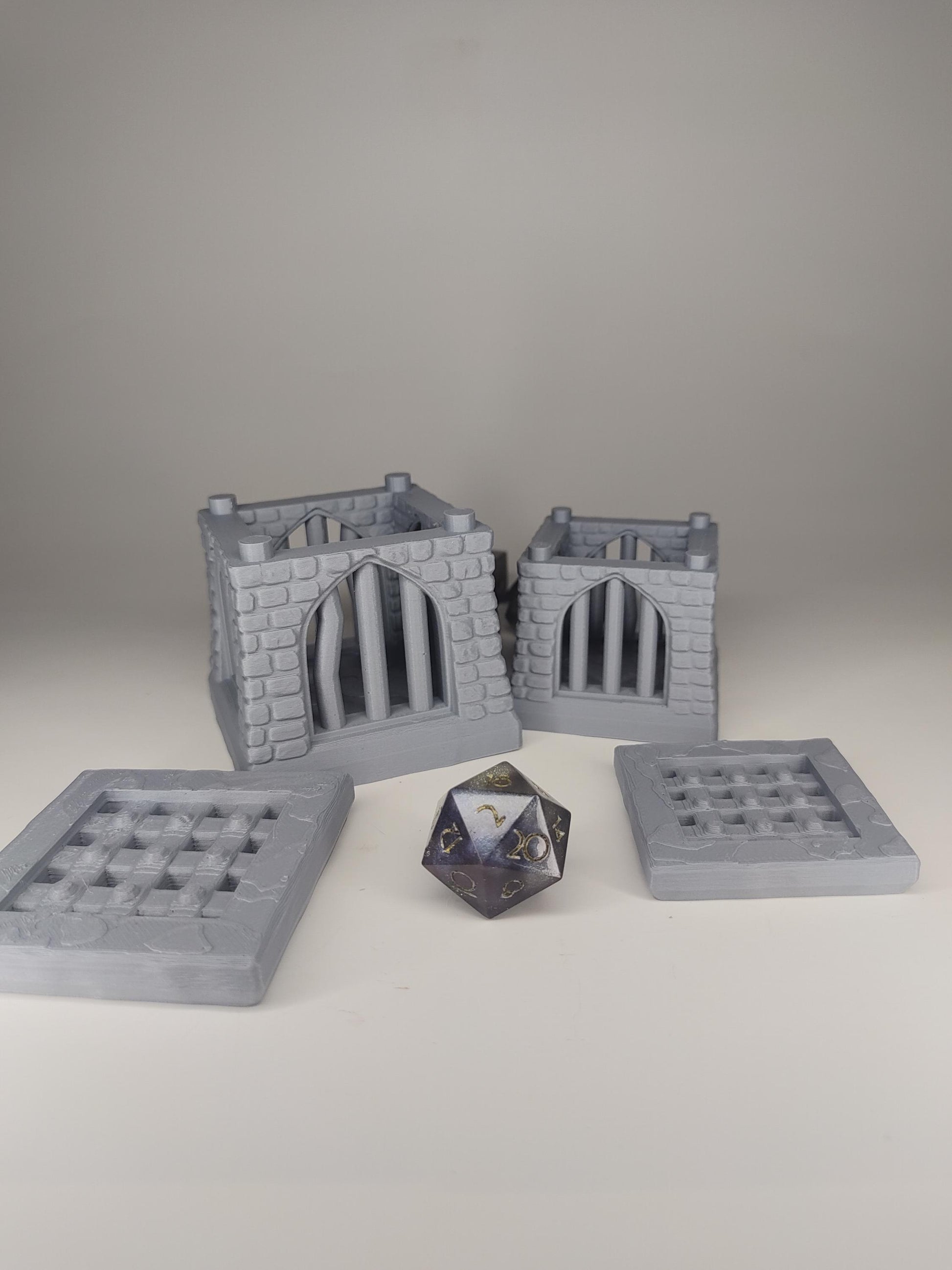 Medieval Prison Cell Dice Jail Box | Fantasy 3D Tabletop | Roleplaying 3D Printed Fantasy Scenery | Miniature Building Terrain TTRPG - 3DPrintDen