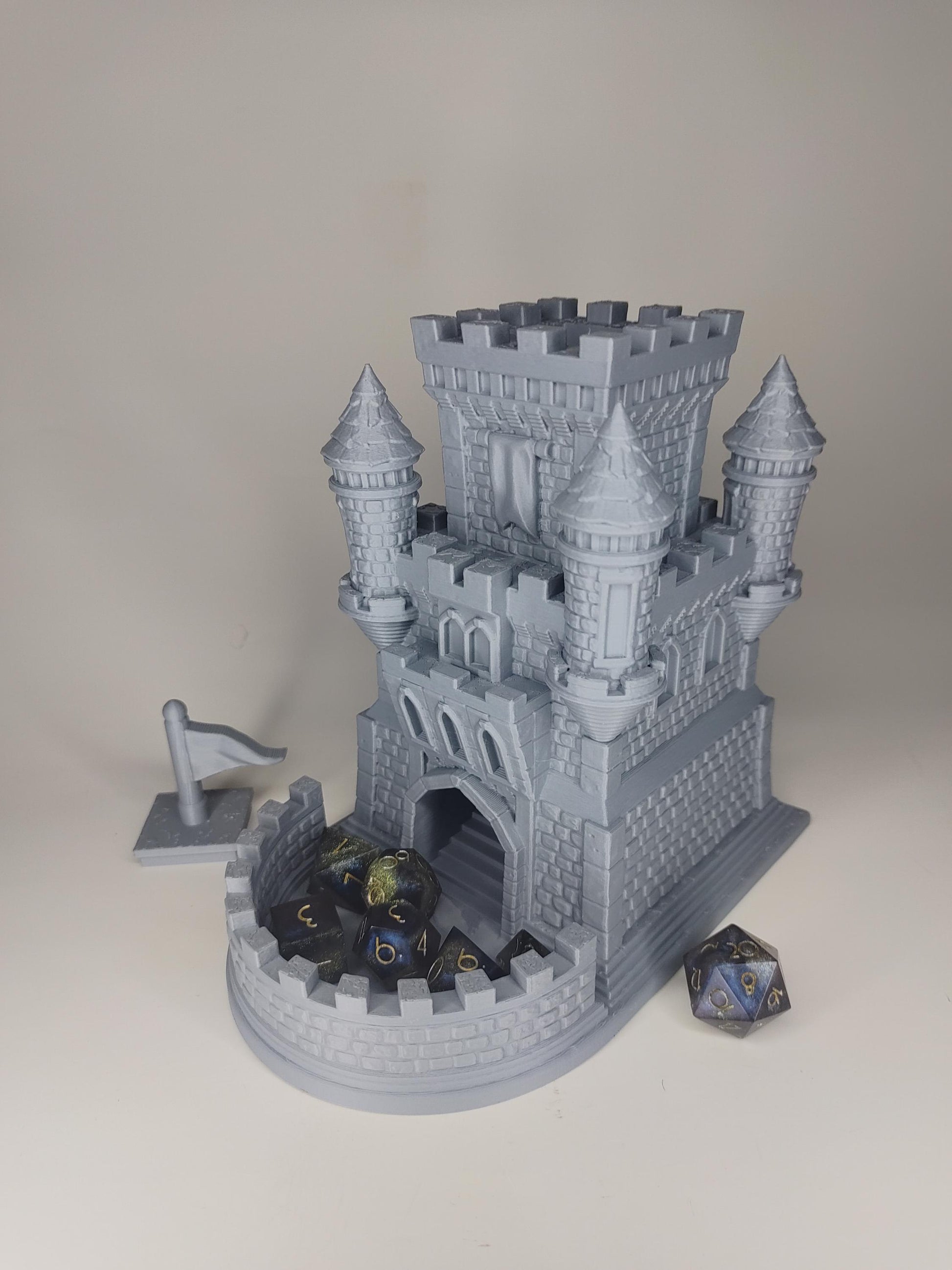 Medieval Bastion Castle Dice Tower | Fantasy 3D Tabletop | Roleplaying 3D Printed Fantasy Scenery | Miniature Building Terrain TTRPG - 3DPrintDen