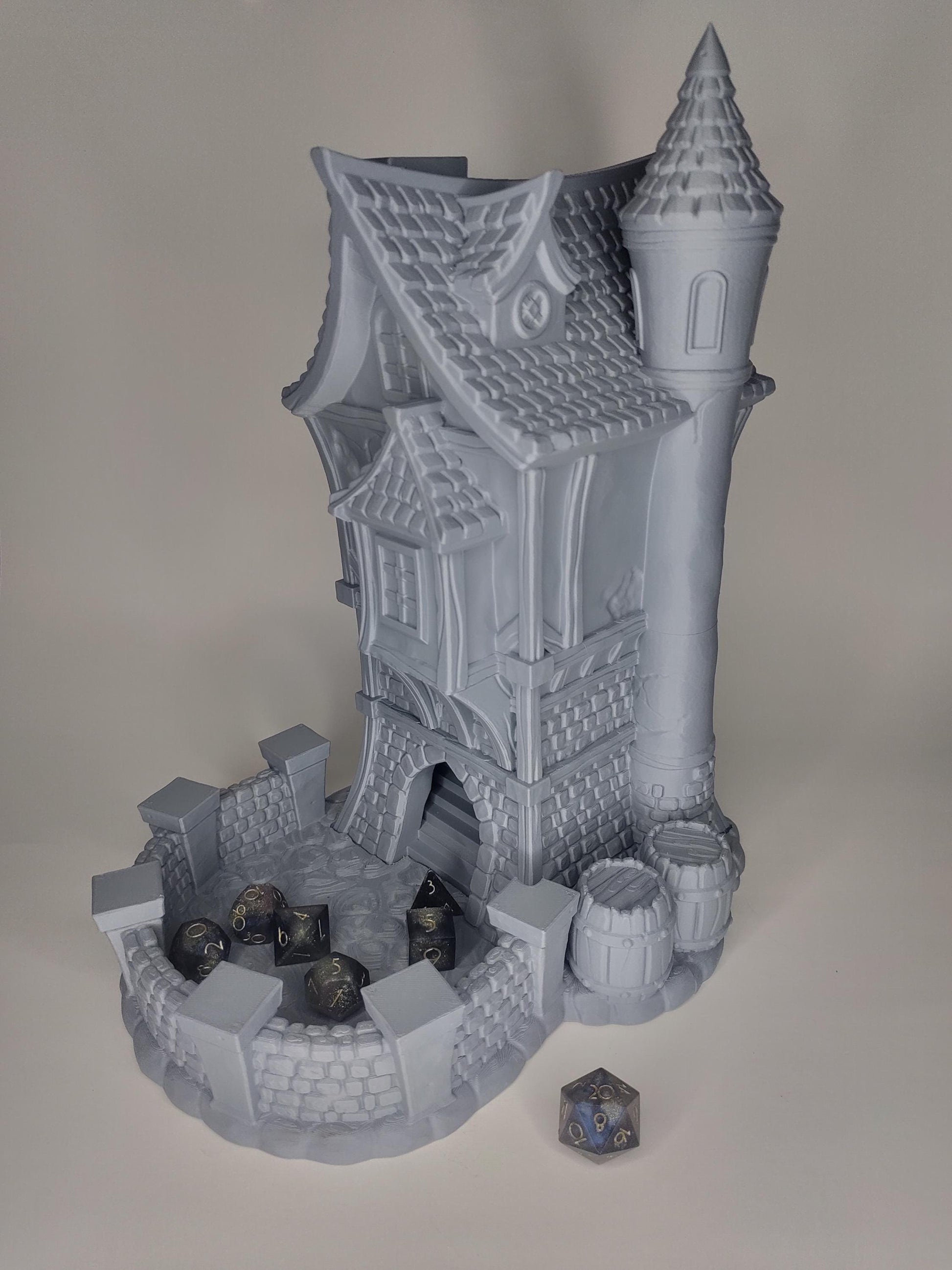 Medieval Inn Building Dice Tower | Fantasy 3D Tabletop | Roleplaying 3D Printed Fantasy Scenery | Miniature Building Terrain TTRPG - 3DPrintDen