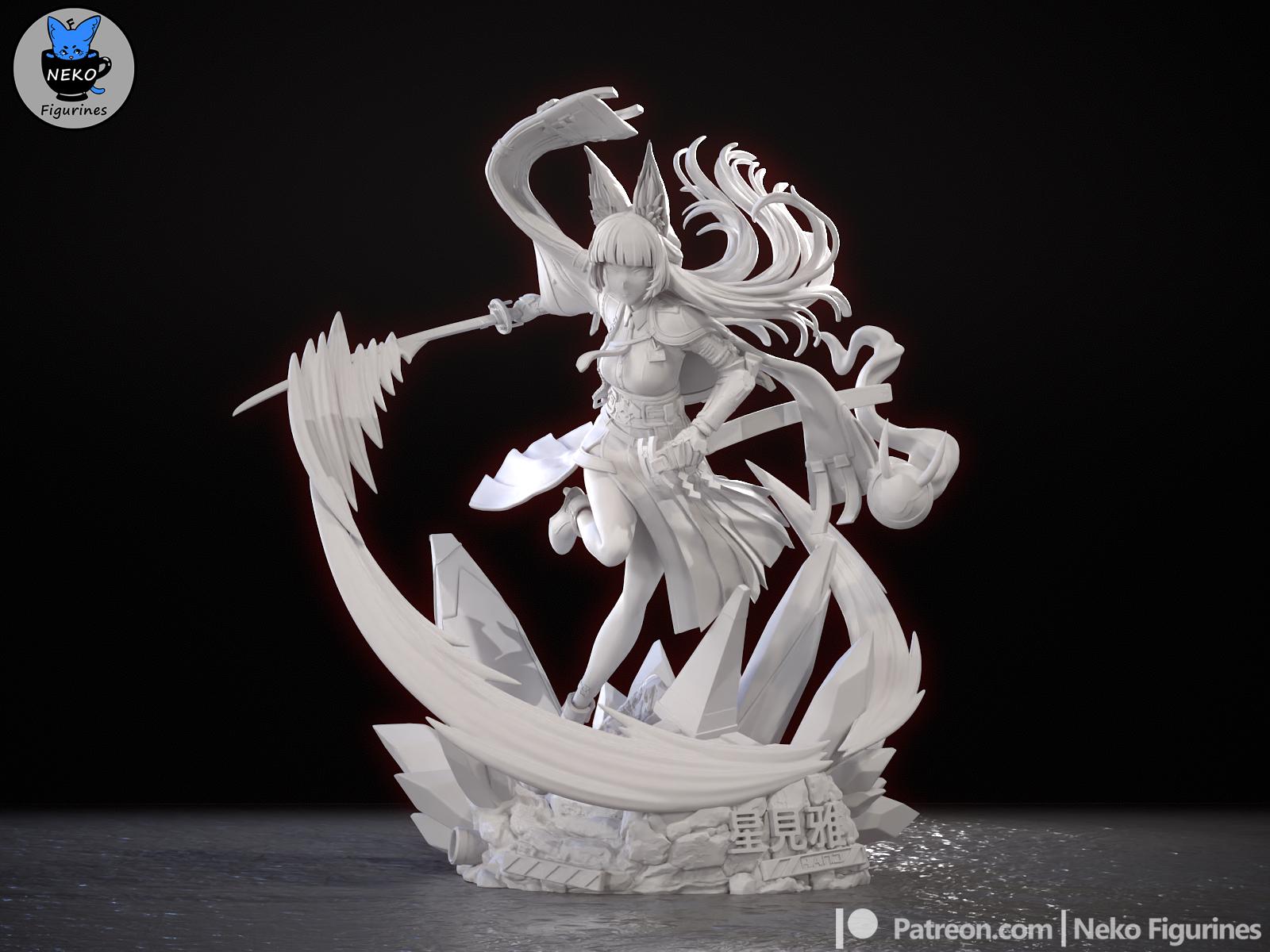 Hoshimi Miyabi Figurine | Video Game Figurine | Neko Figurines | 3D Printed Display Miniature Fanart