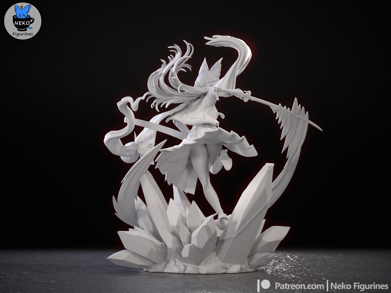 Hoshimi Miyabi Figurine | Video Game Figurine | Neko Figurines | 3D Printed Display Miniature Fanart