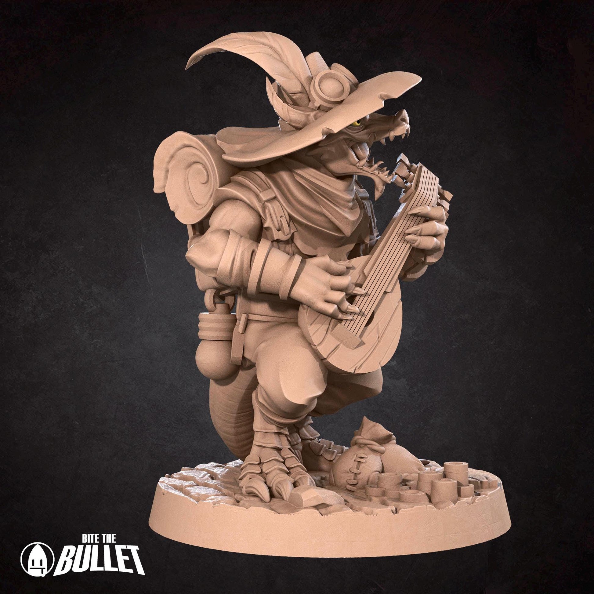 Kobold Bard Miniature | Tabletop RPG Miniature | Bite the Bullet | Roleplaying 3D Printed Fantasy Mini - 3DPrintDen