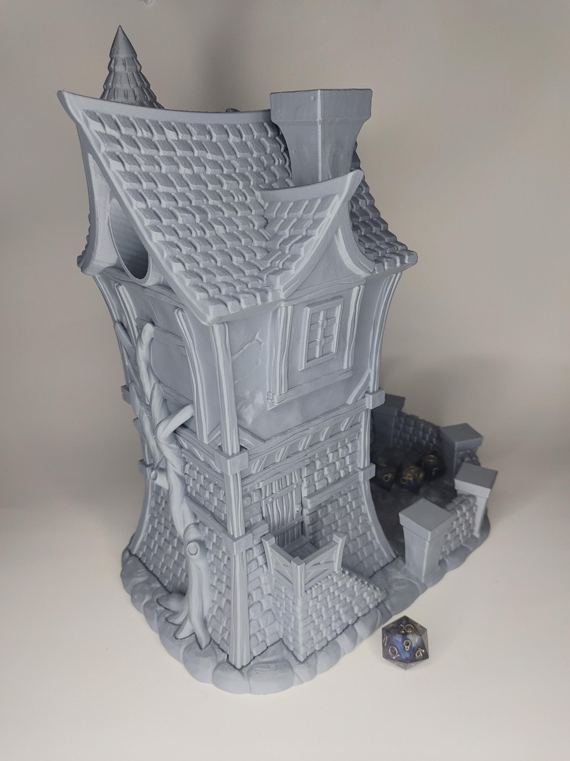 Medieval Inn Building Dice Tower | Fantasy 3D Tabletop | Roleplaying 3D Printed Fantasy Scenery | Miniature Building Terrain TTRPG - 3DPrintDen