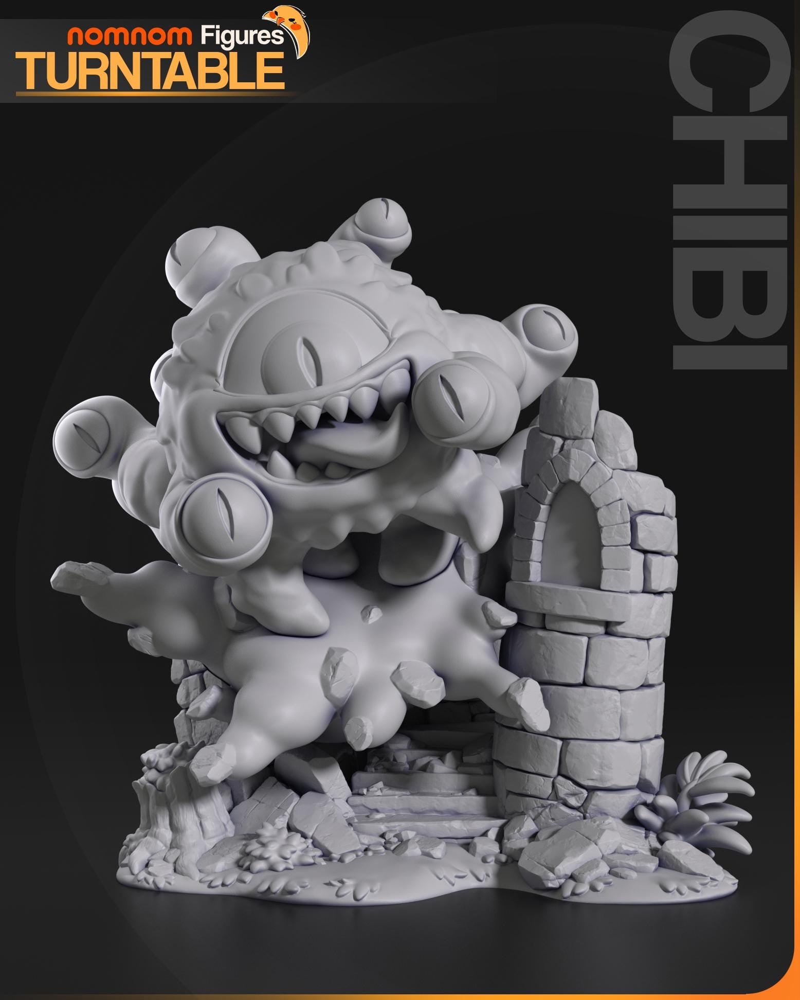 Chibi Tentacle Monster Figurine | Dungeons & Dragons Figurine | Nomnom Miniatures | 3D Printed Display Miniature Fanart