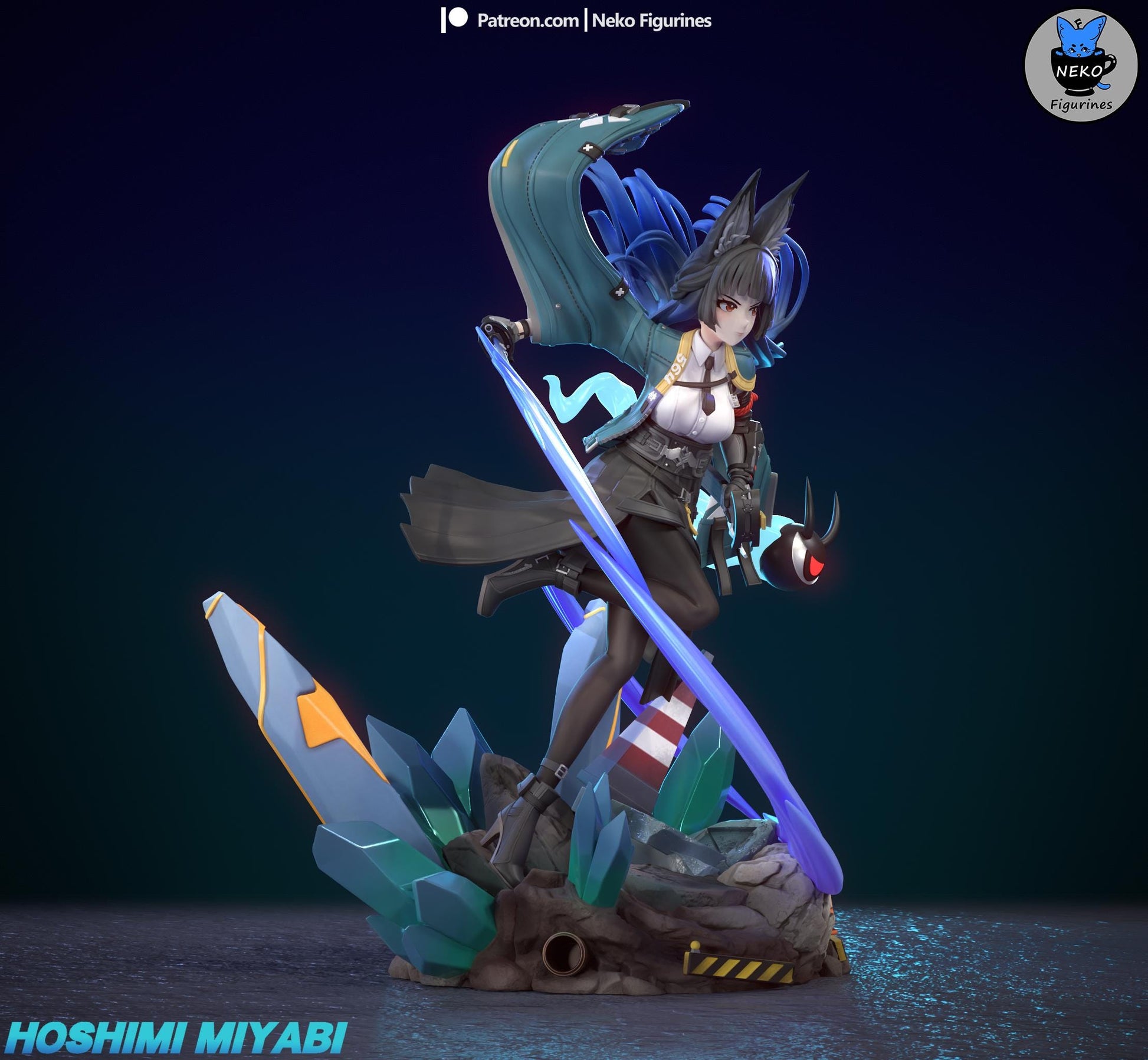 Hoshimi Miyabi Figurine | Video Game Figurine | Neko Figurines | 3D Printed Display Miniature Fanart