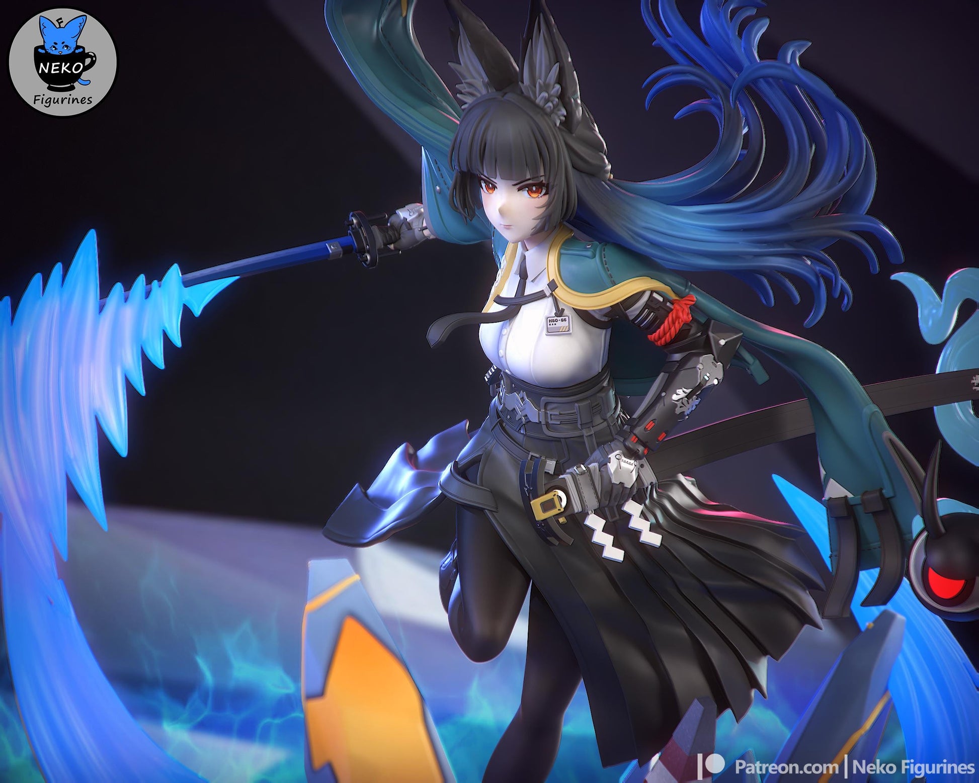 Hoshimi Miyabi Figurine | Video Game Figurine | Neko Figurines | 3D Printed Display Miniature Fanart