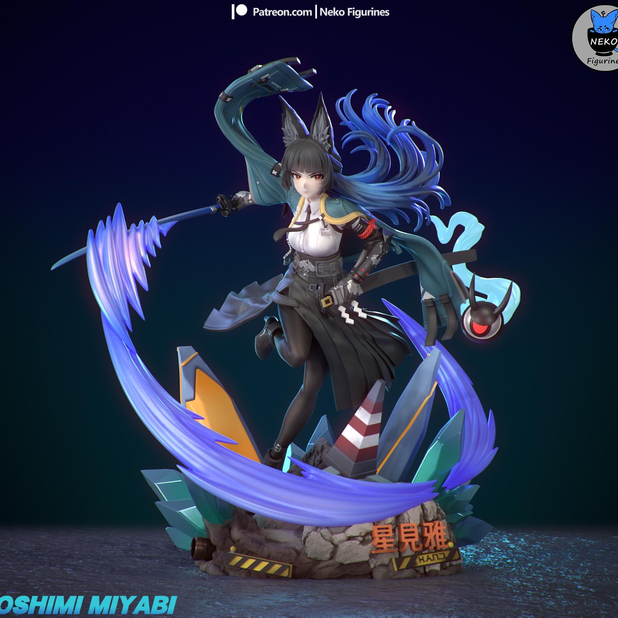 Hoshimi Miyabi Figurine | Video Game Figurine | Neko Figurines | 3D Printed Display Miniature Fanart