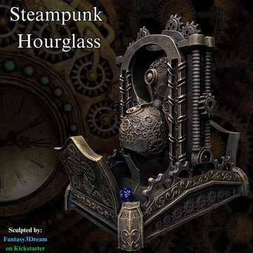 Steampunk Hourglass Dice Tower | Fantasy 3Dream | Roleplaying 3D Printed Fantasy Scenery | Miniature Building Terrain TTRPG - 3DPrintDen