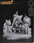 Chibi Meowscular Chef Figurine | Video Game Figurine | Nomnom Figures | 3D Printed Display Miniature Fanart