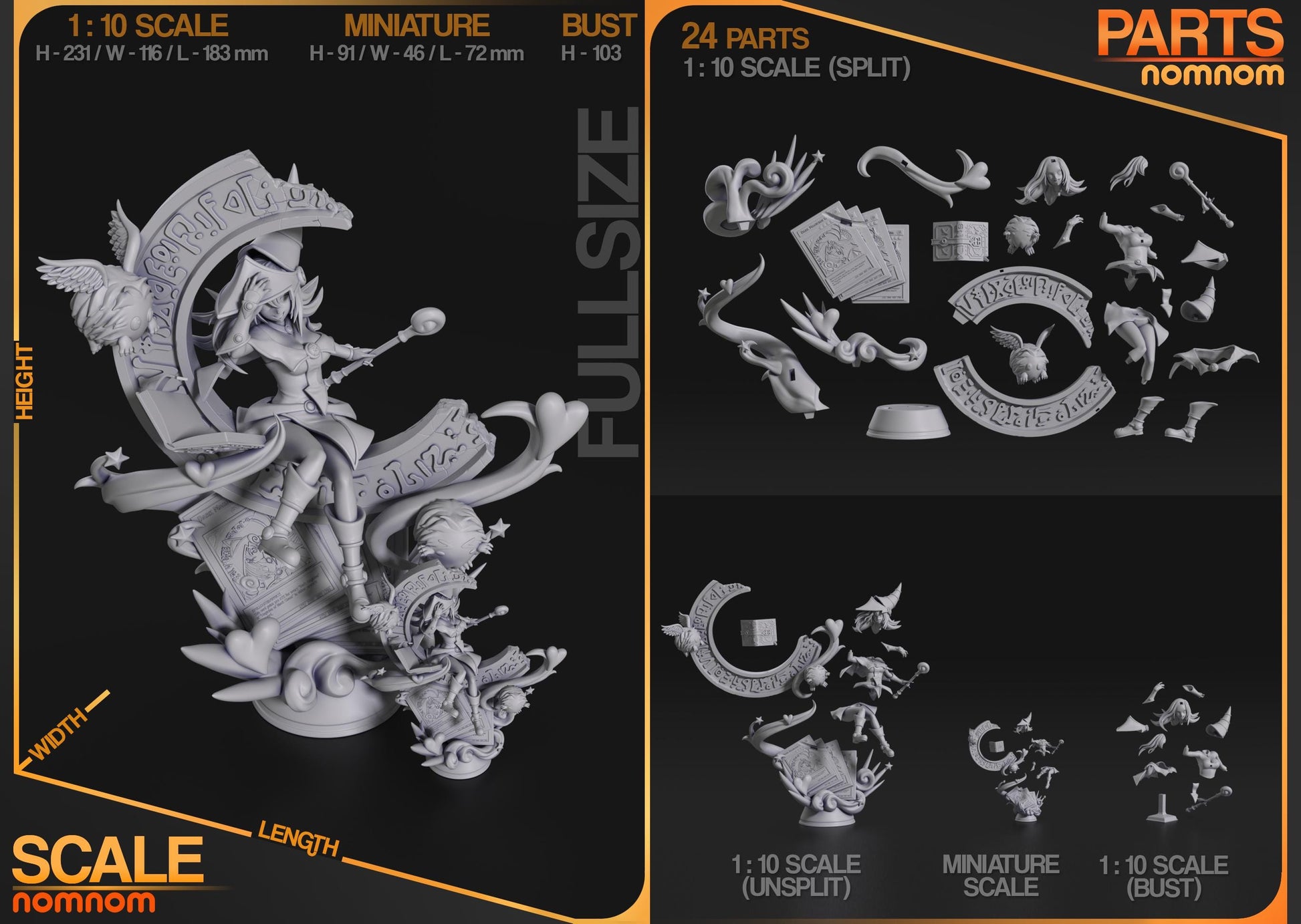 Dark Magician Girl Figurine | Anime Figurine | Nomnom Figures | 3D Printed Display Miniature Fanart