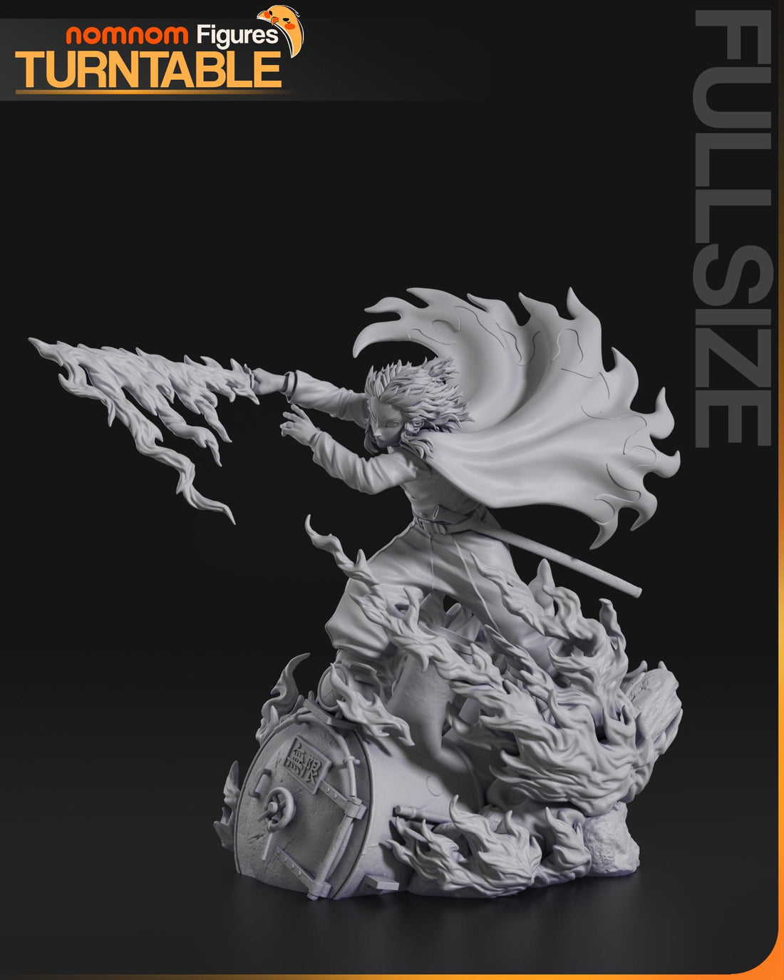 Rengoku Figurine | Anime Figurine | Nomnom Figures | 3D Printed Display Miniature Fanart