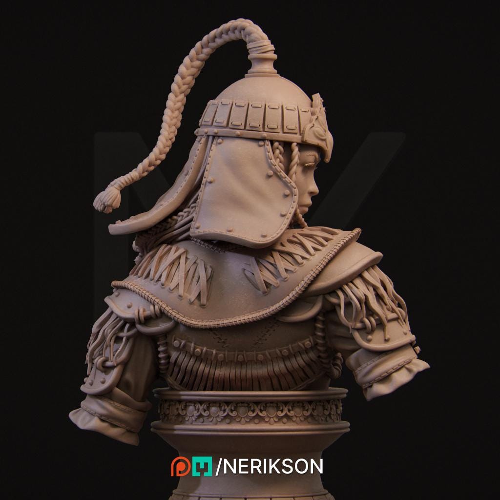 Undefeated Princess Bust, Tuya | Tabletop RPG Miniature | Nerikson | Roleplaying 3D Printed Fantasy Mini - 3DPrintDen