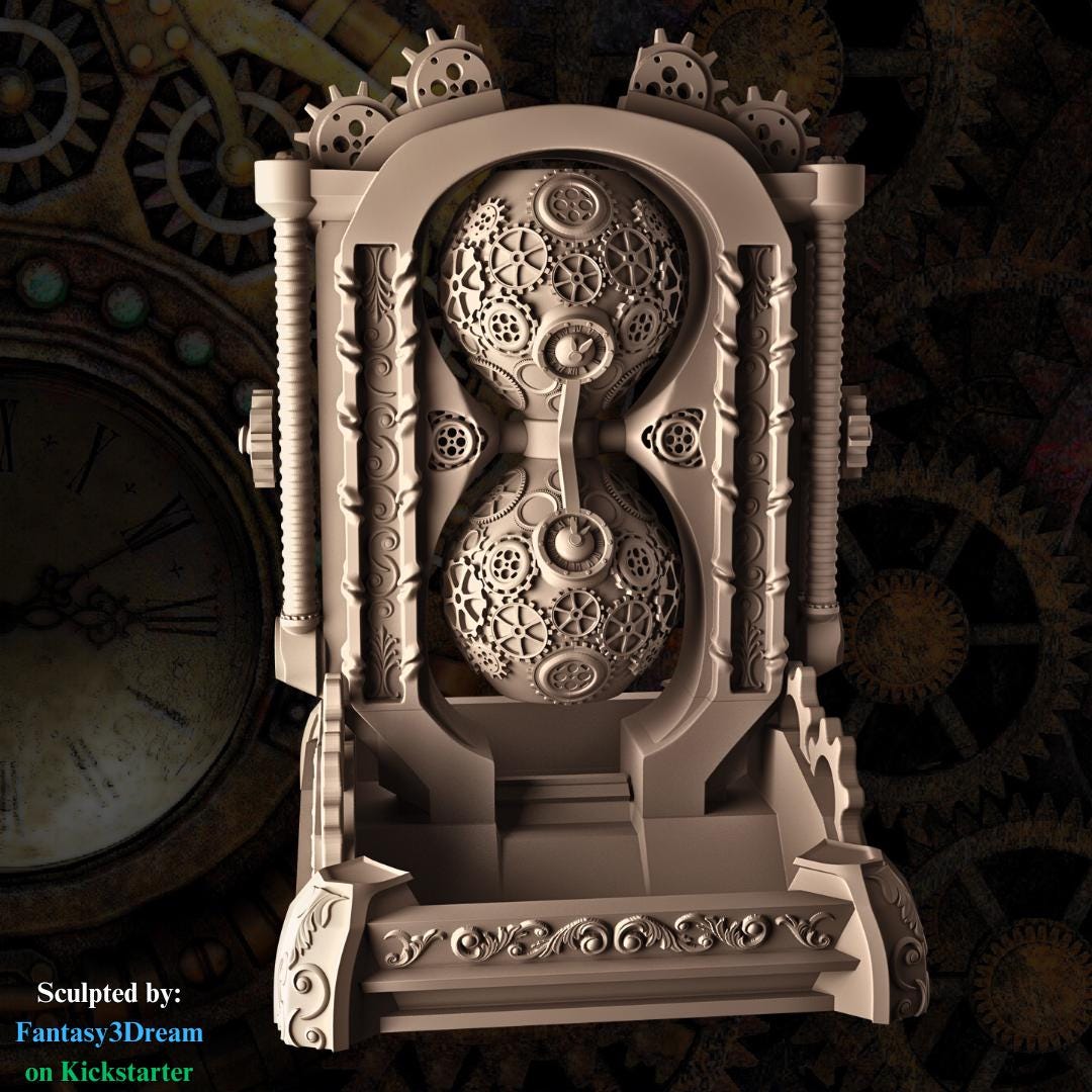 Steampunk Hourglass Dice Tower | Fantasy 3Dream | Roleplaying 3D Printed Fantasy Scenery | Miniature Building Terrain TTRPG - 3DPrintDen