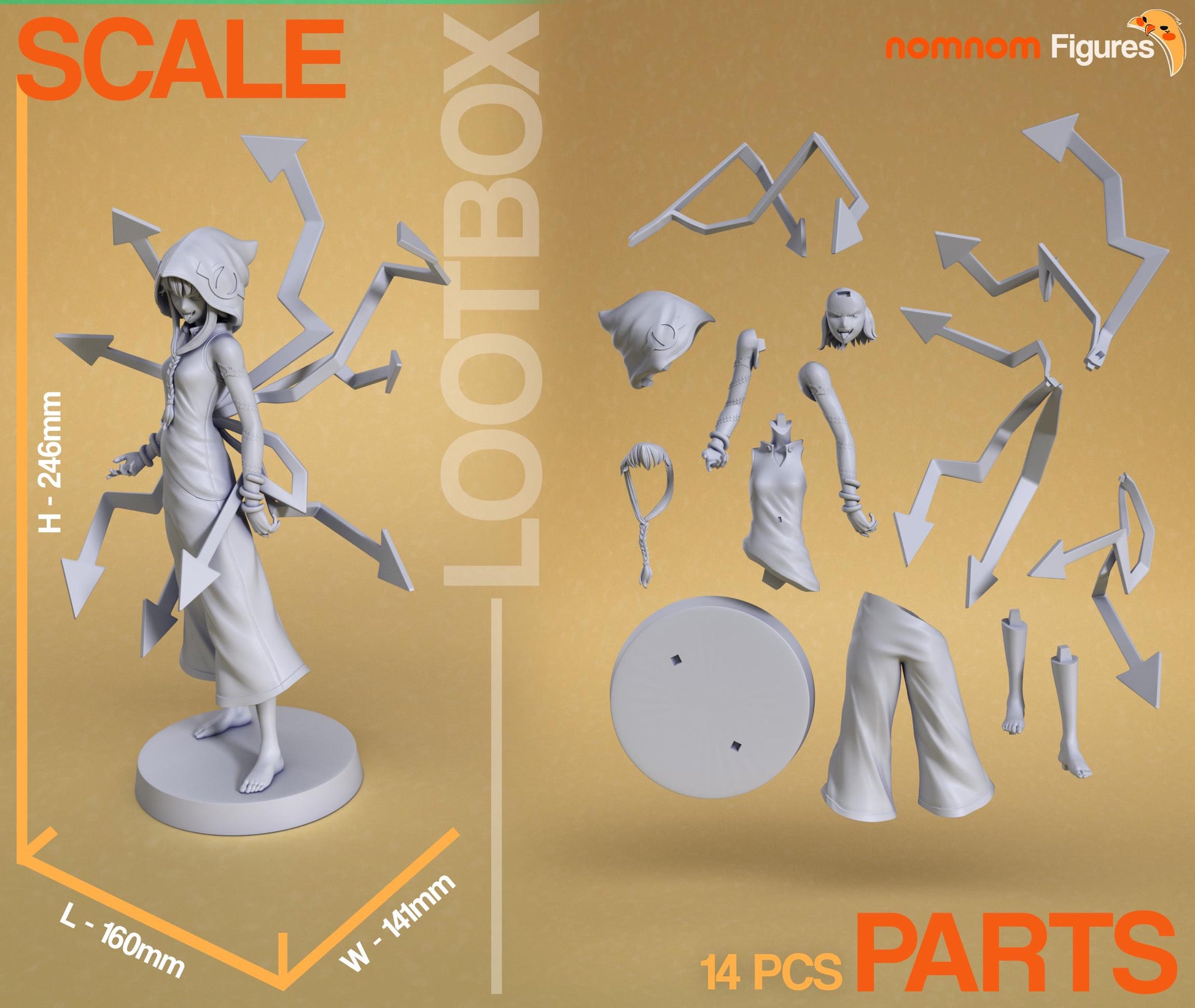Medusa Figurine | Anime Figurine | Nomnom Figures | 3D Printed Display Miniature Fanart