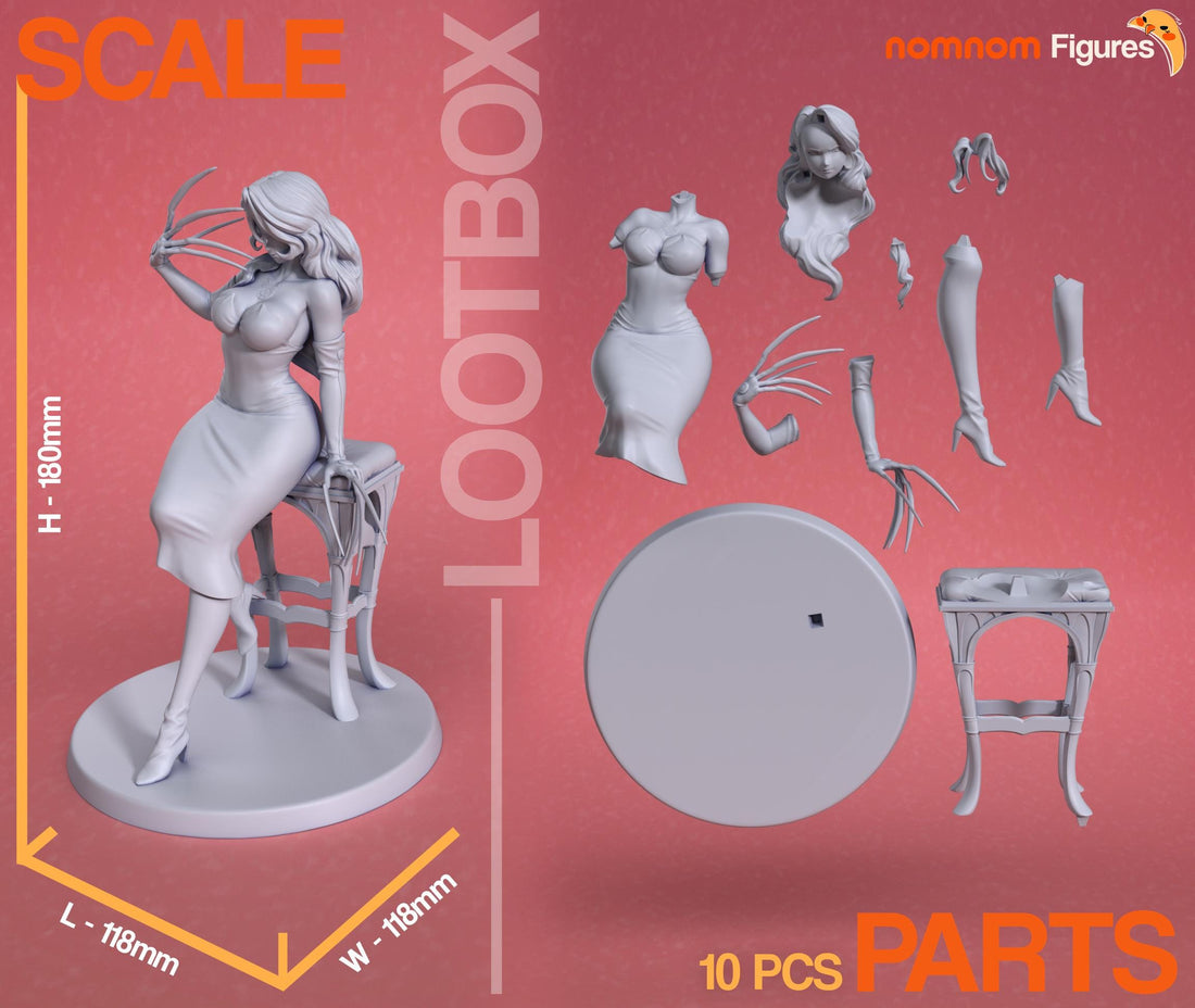 Lust Figurine | Anime Figurine | Nomnom Figures | 3D Printed Display Miniature Fanart