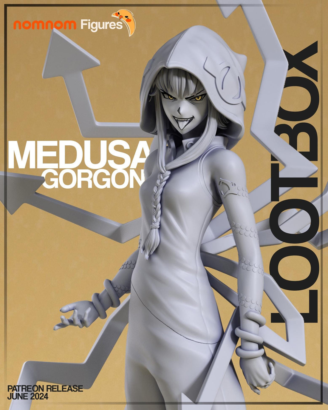 Medusa Figurine | Anime Figurine | Nomnom Figures | 3D Printed Display Miniature Fanart