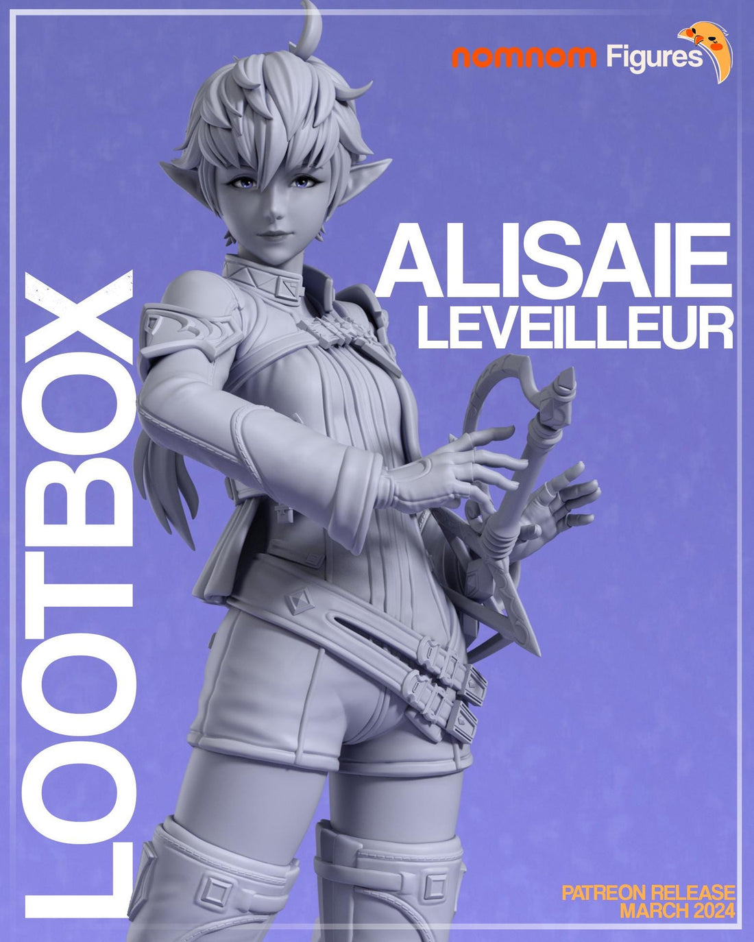 Alisaie Figurine | Video Game Figurine | Nomnom Figures | 3D Printed Display Miniature Fanart