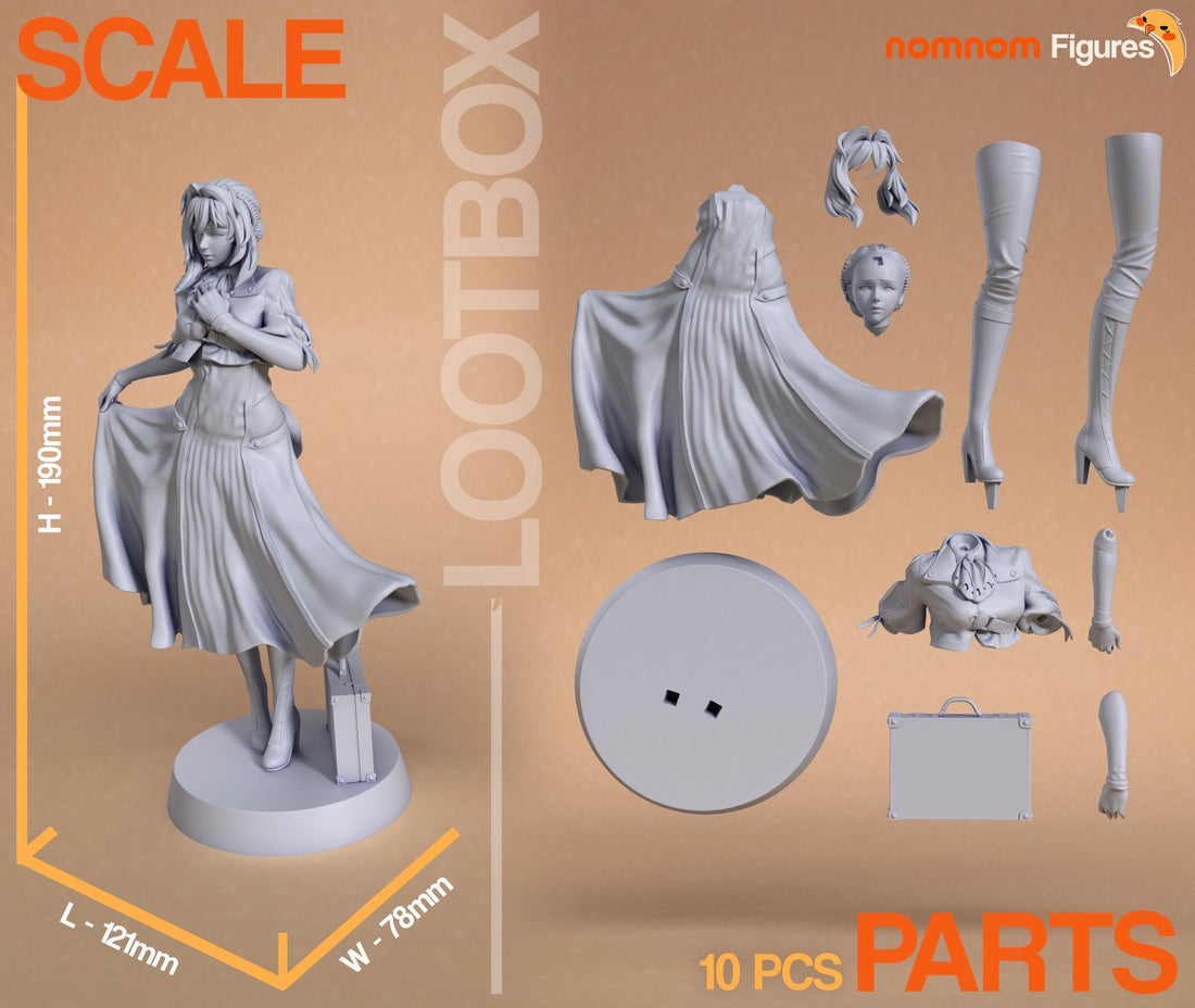 Violet Figurine | Anime Figurine | Nomnom Figures | 3D Printed Display Miniature Fanart