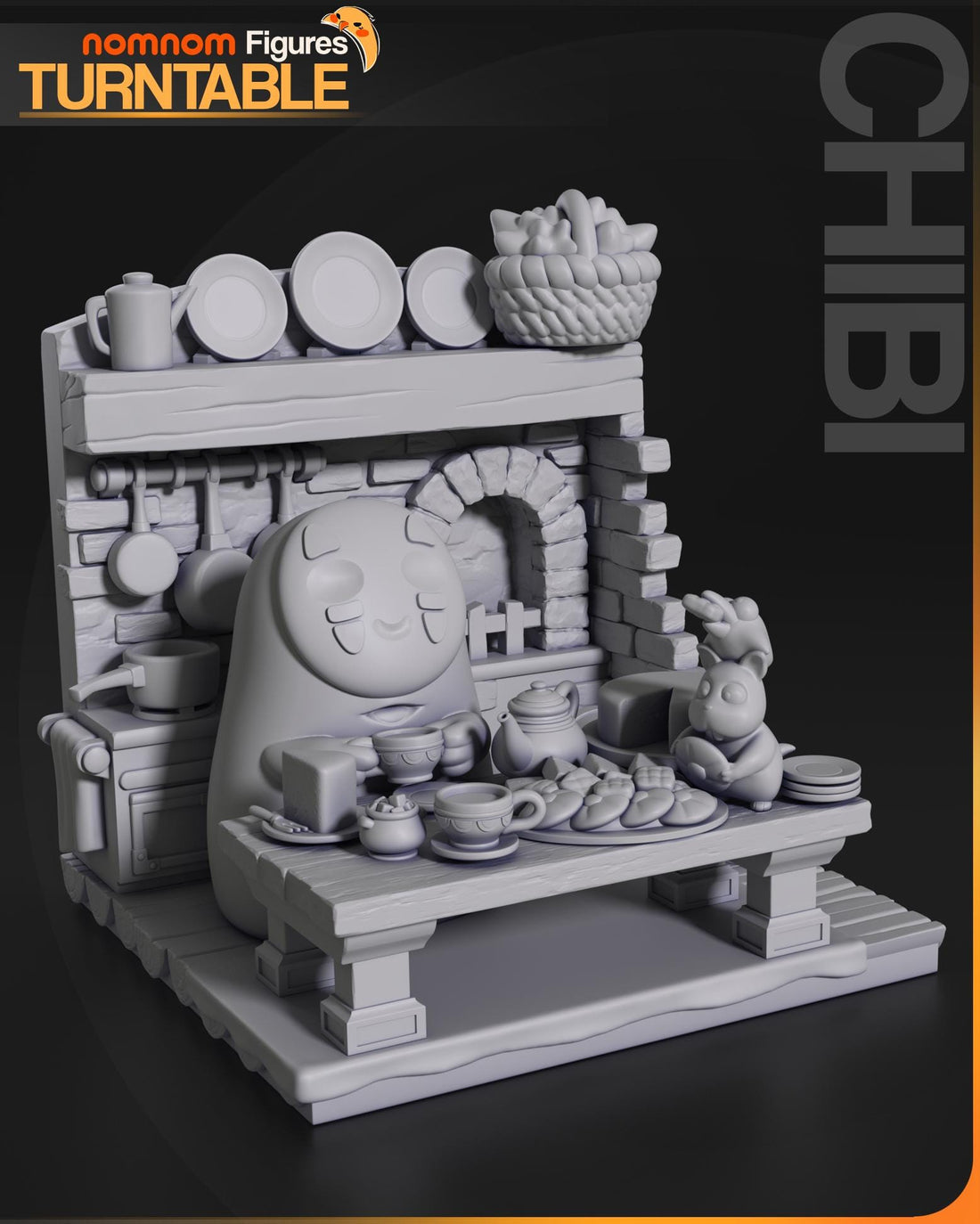 Chibi No Face Figurine | Anime Figurine | Nomnom Figures | 3D Printed Display Miniature Fanart