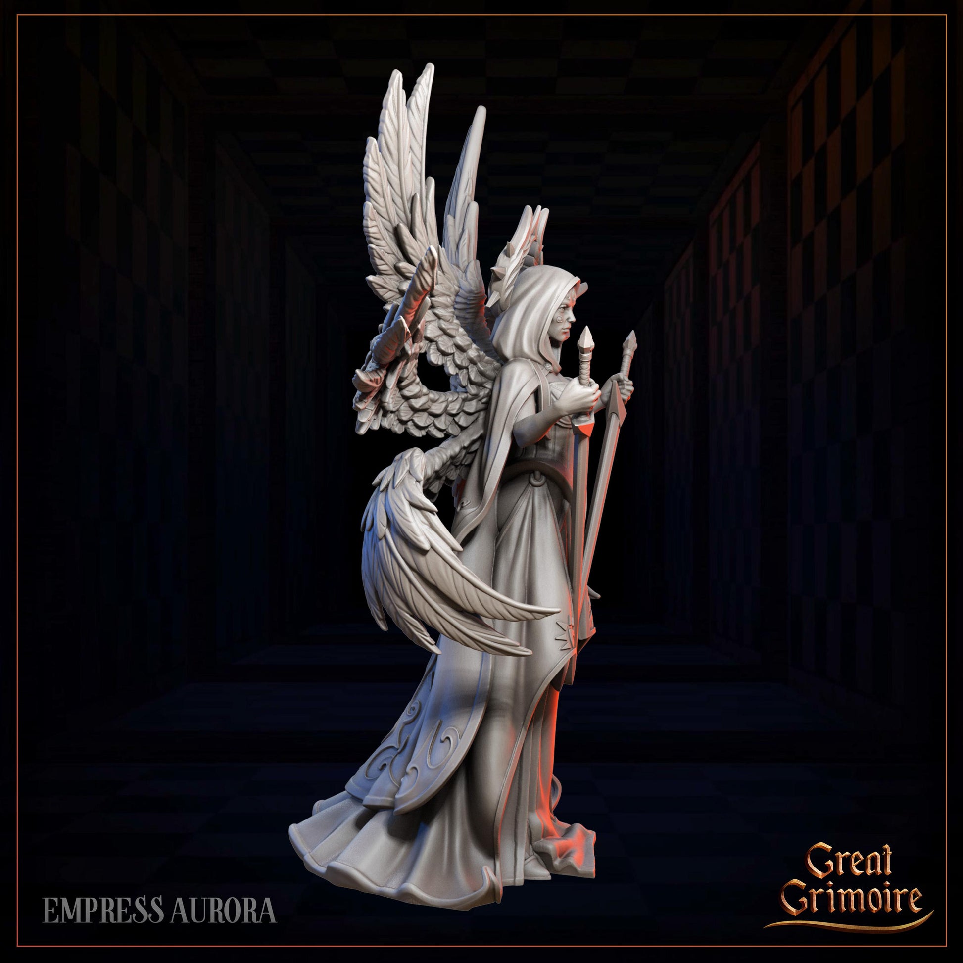 Empress Miniature, Aurora | Tabletop RPG Miniature | Great Grimoire | Roleplaying 3D Printed Fantasy Mini - 3DPrintDen